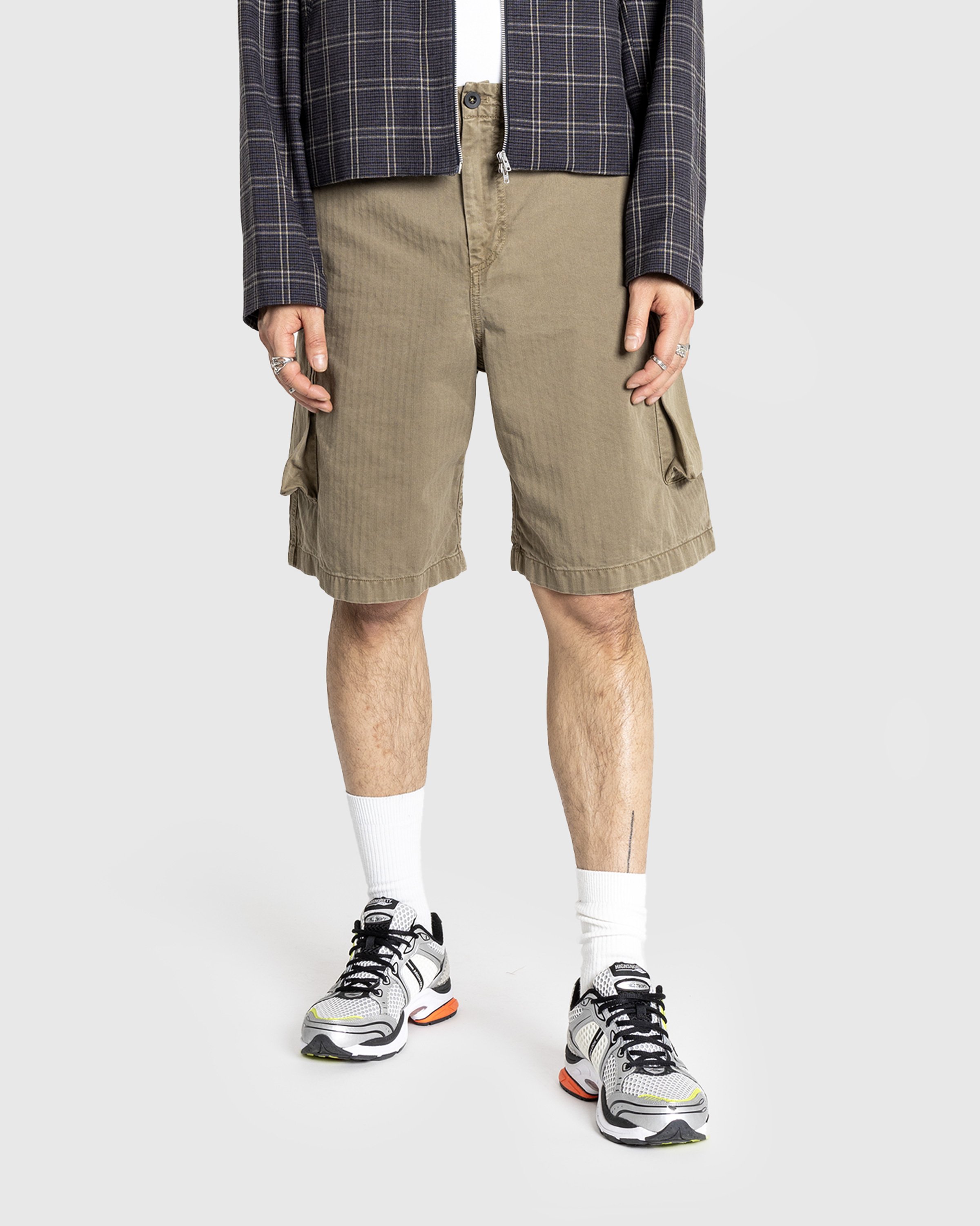 Our Legacy - Mount Shorts Uniform Olive Herringbone - Clothing - Green - Image 2