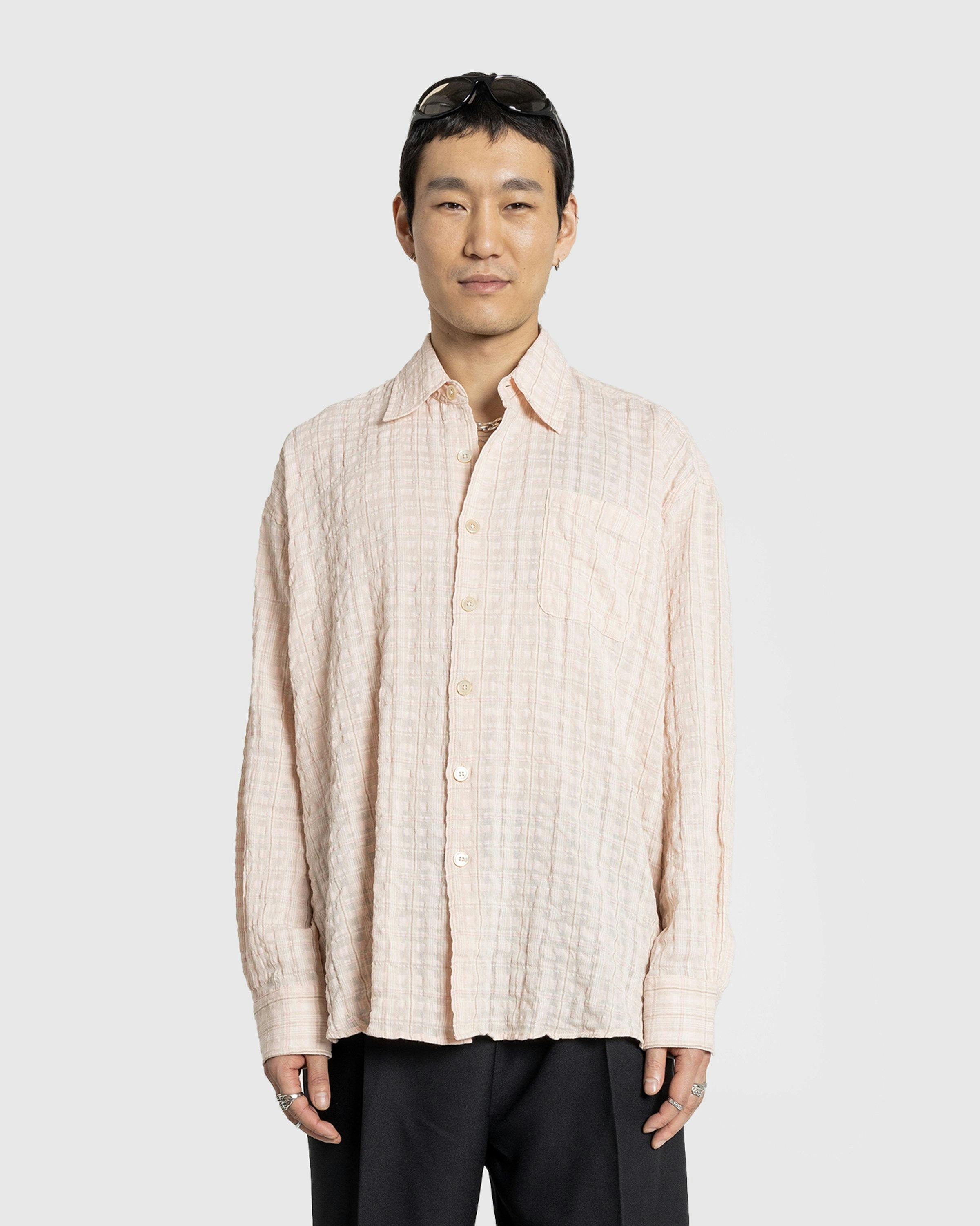 Our Legacy - Borrowed Shirt Picnic Check Crude Seersucker - Clothing - Beige - Image 4