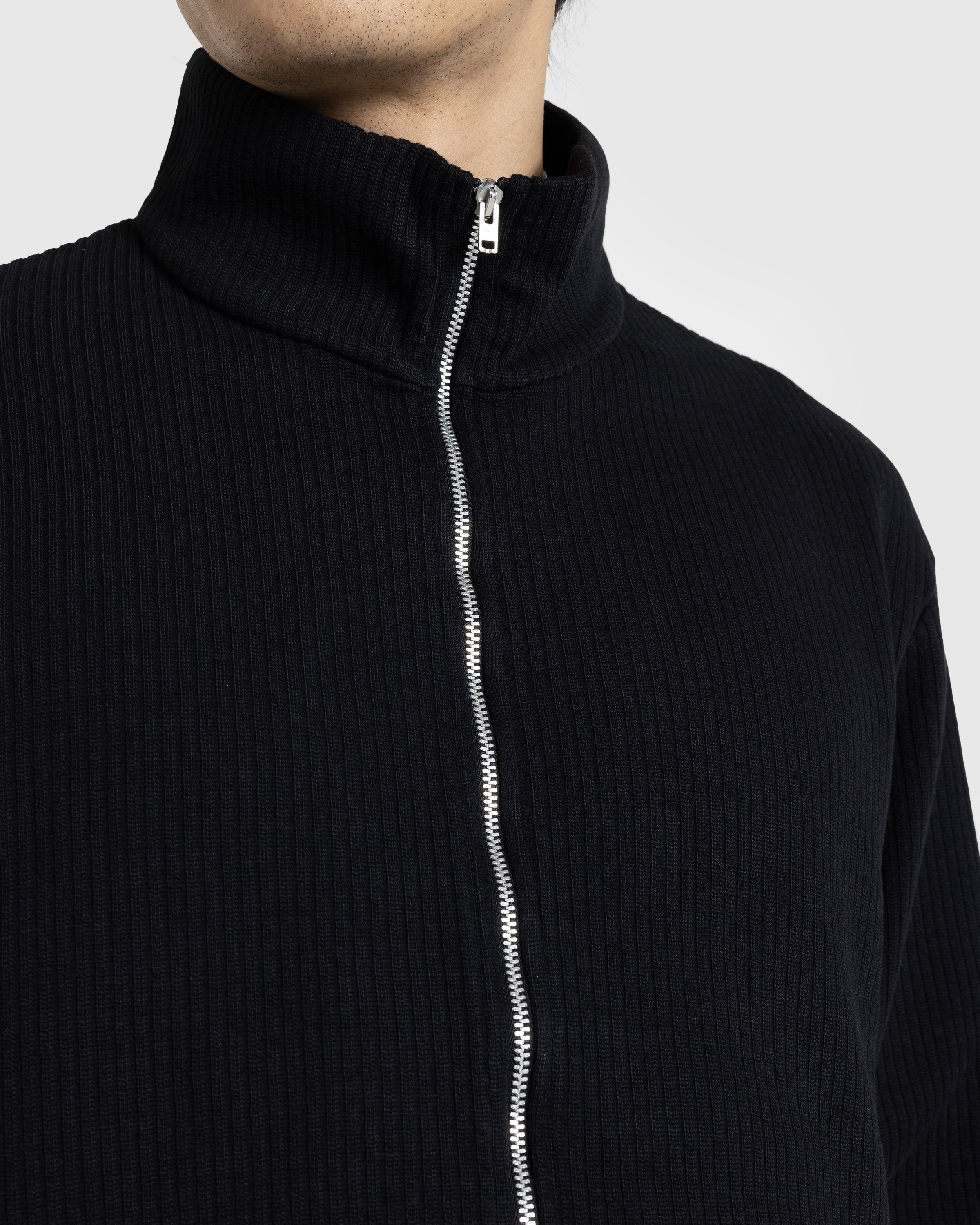 Our Legacy - Shrunken Fullzip Polo Black Rib - Clothing - Black - Image 5