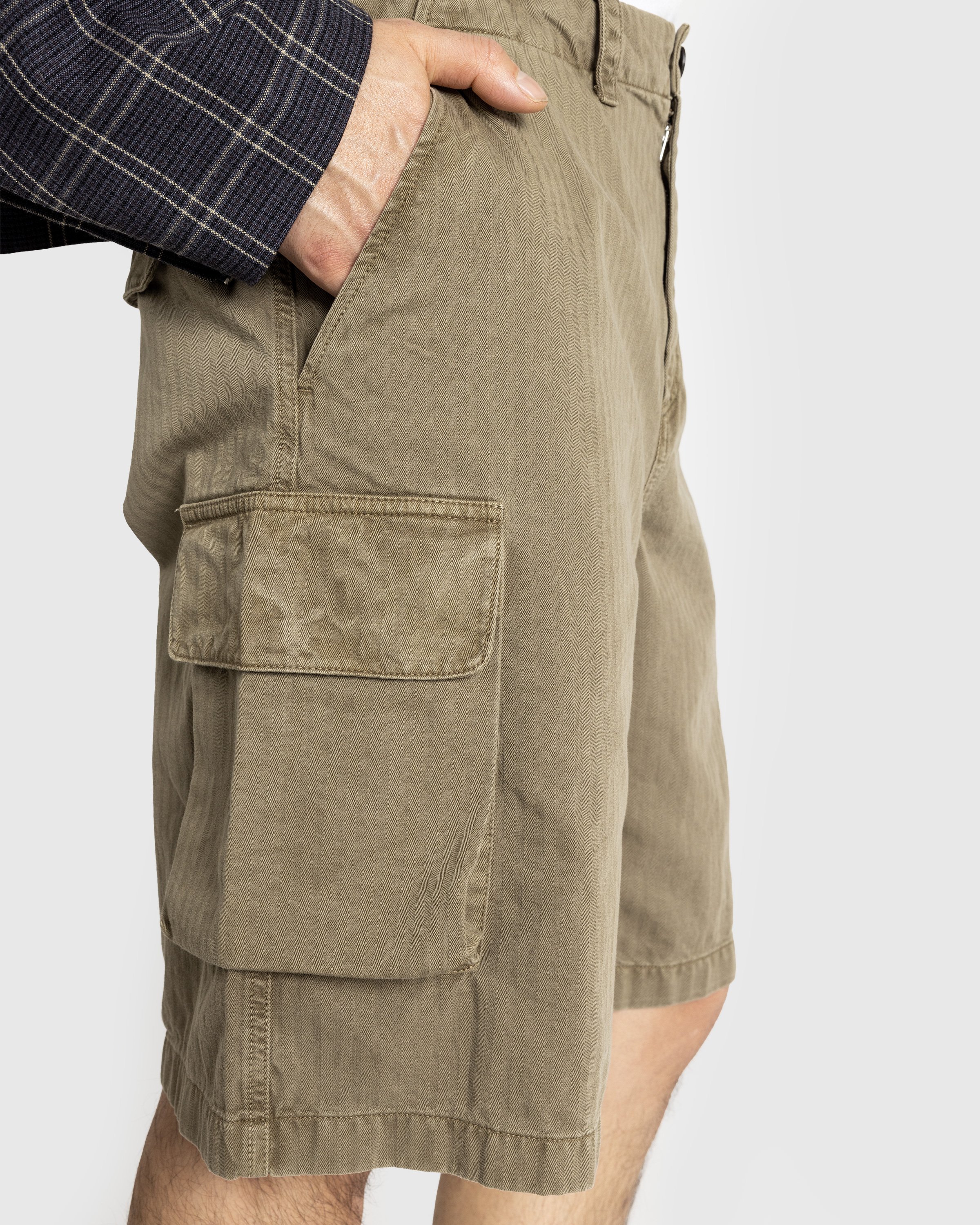 Our Legacy - Mount Shorts Uniform Olive Herringbone - Clothing - Green - Image 5