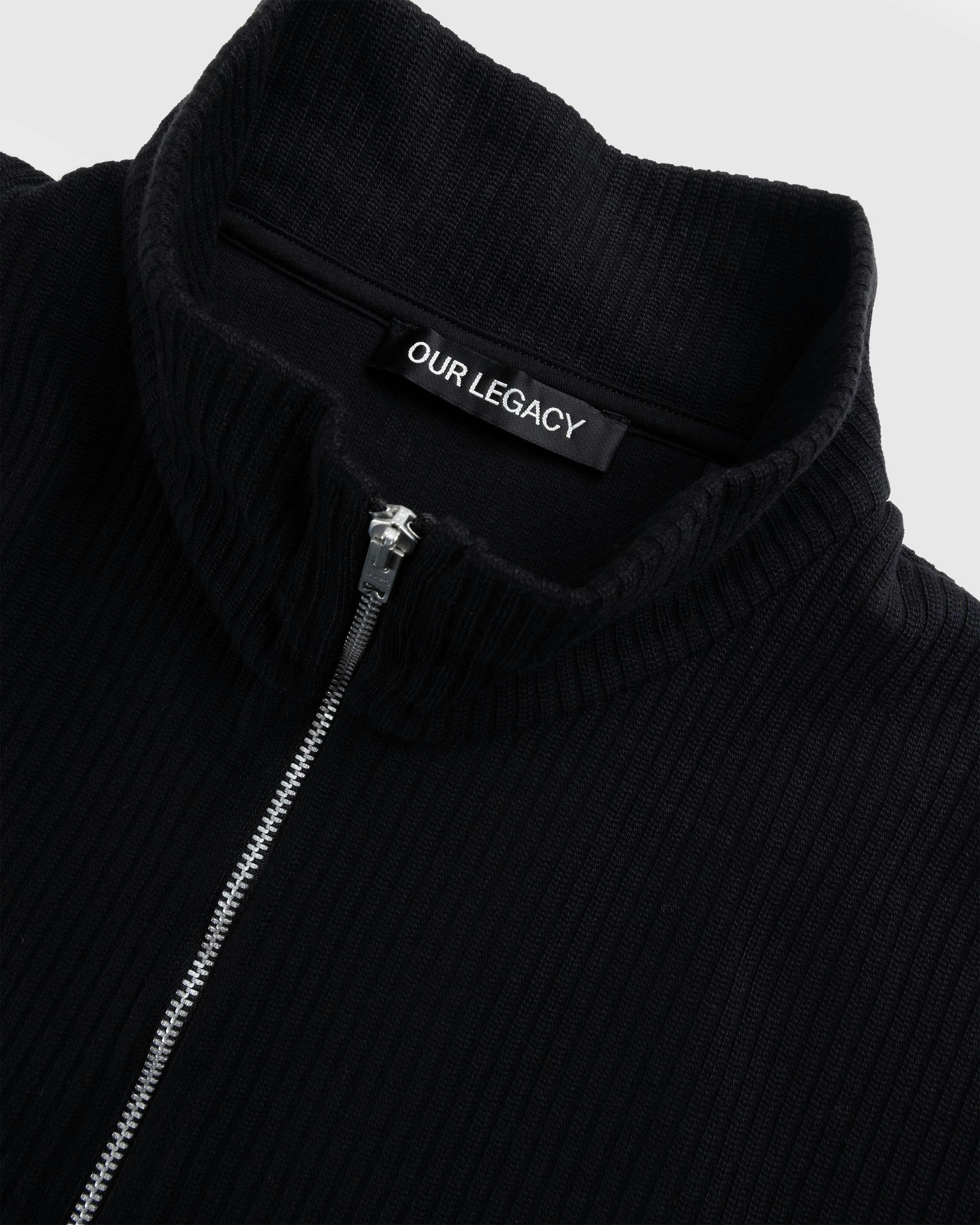 Our Legacy - Shrunken Fullzip Polo Black Rib - Clothing - Black - Image 6