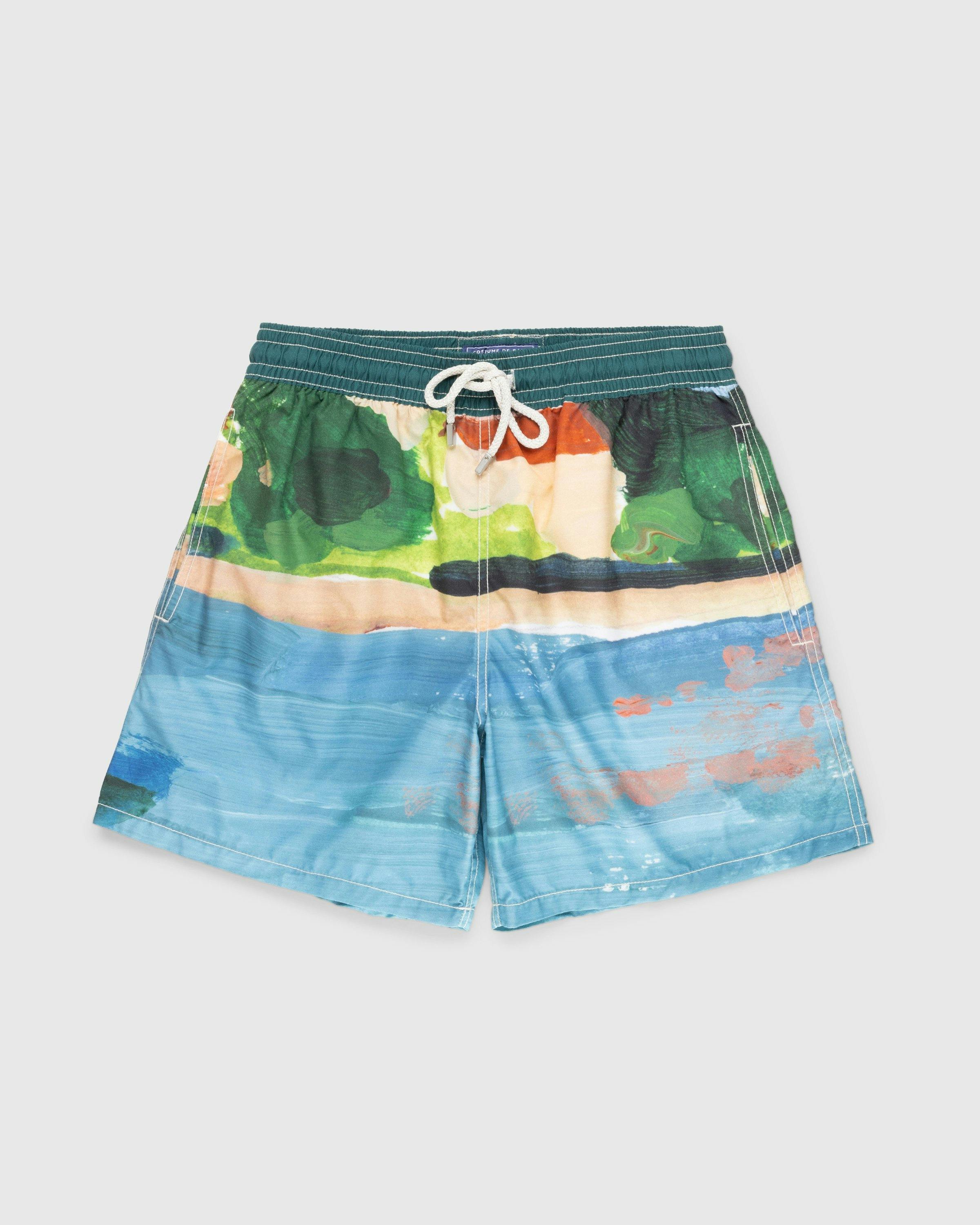 Vilebrequin x Highsnobiety - Printed Swim Shorts Chambray - Clothing - Blue - Image 1