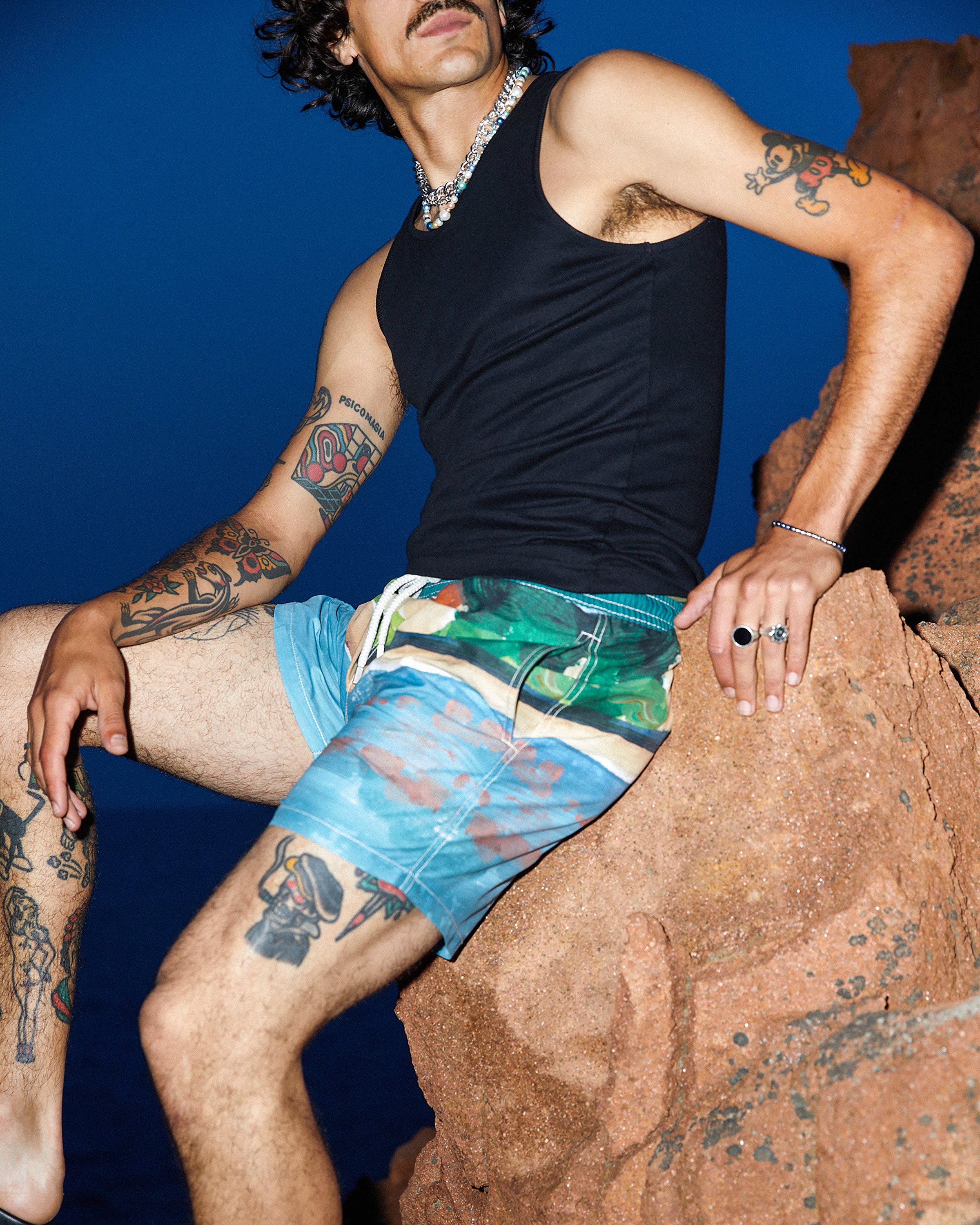 Vilebrequin x Highsnobiety - Printed Swim Shorts Chambray - Clothing - Blue - Image 5