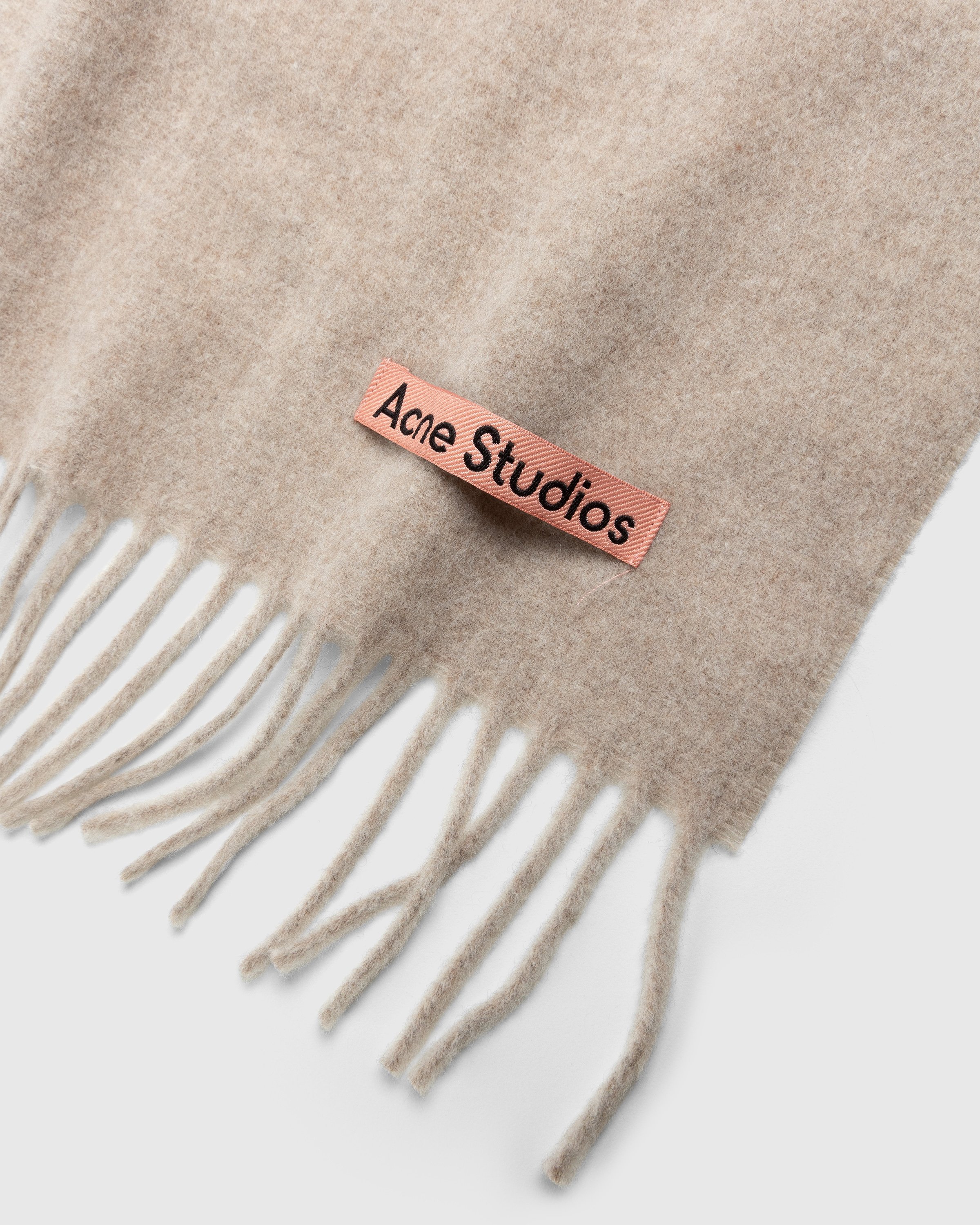 Acne Studios - Wool Fringe Scarf Oatmeal Melange - Accessories - Beige - Image 3