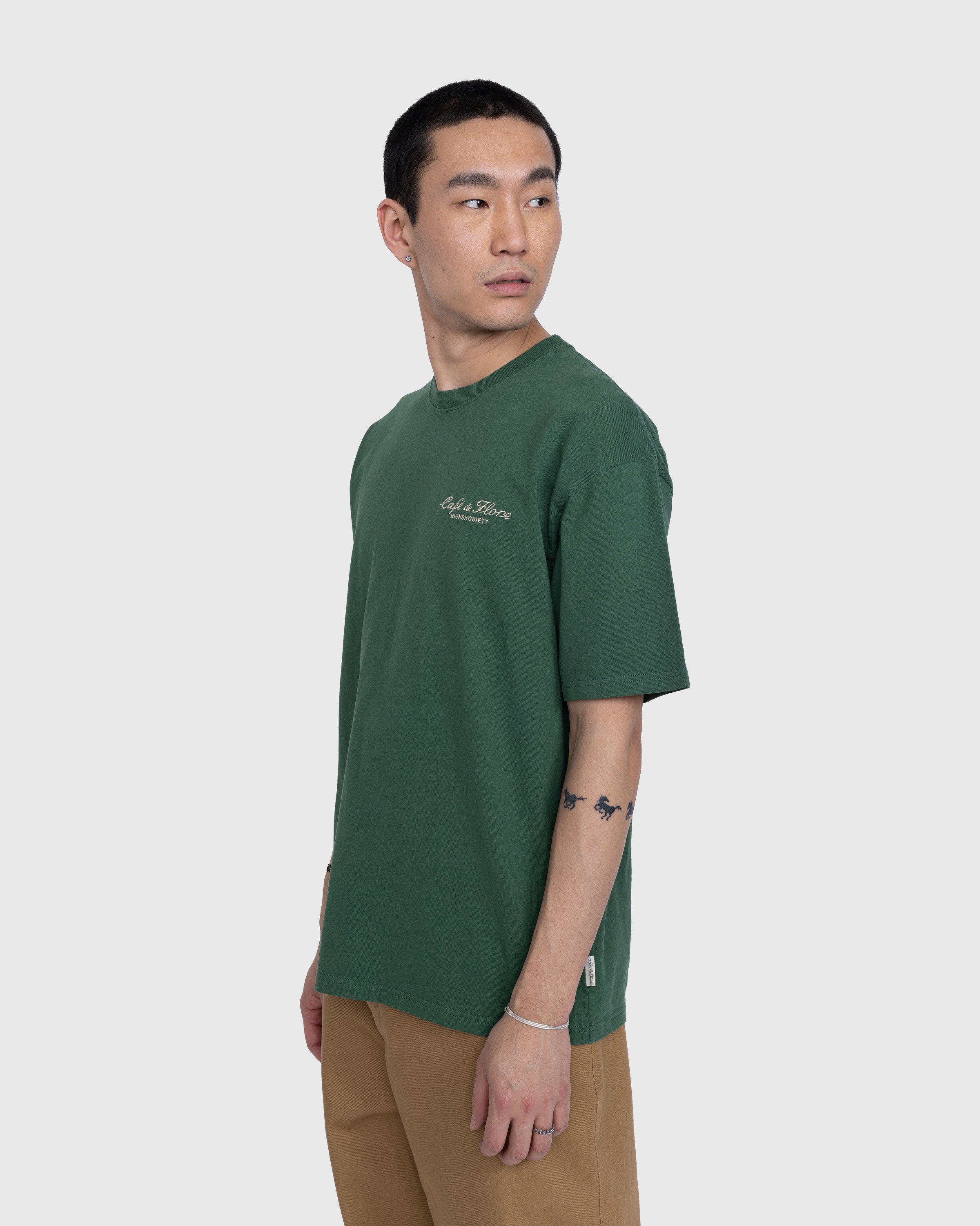 Café de Flore x Highsnobiety - Short Sleeve T-Shirt Green - Clothing - Green - Image 3