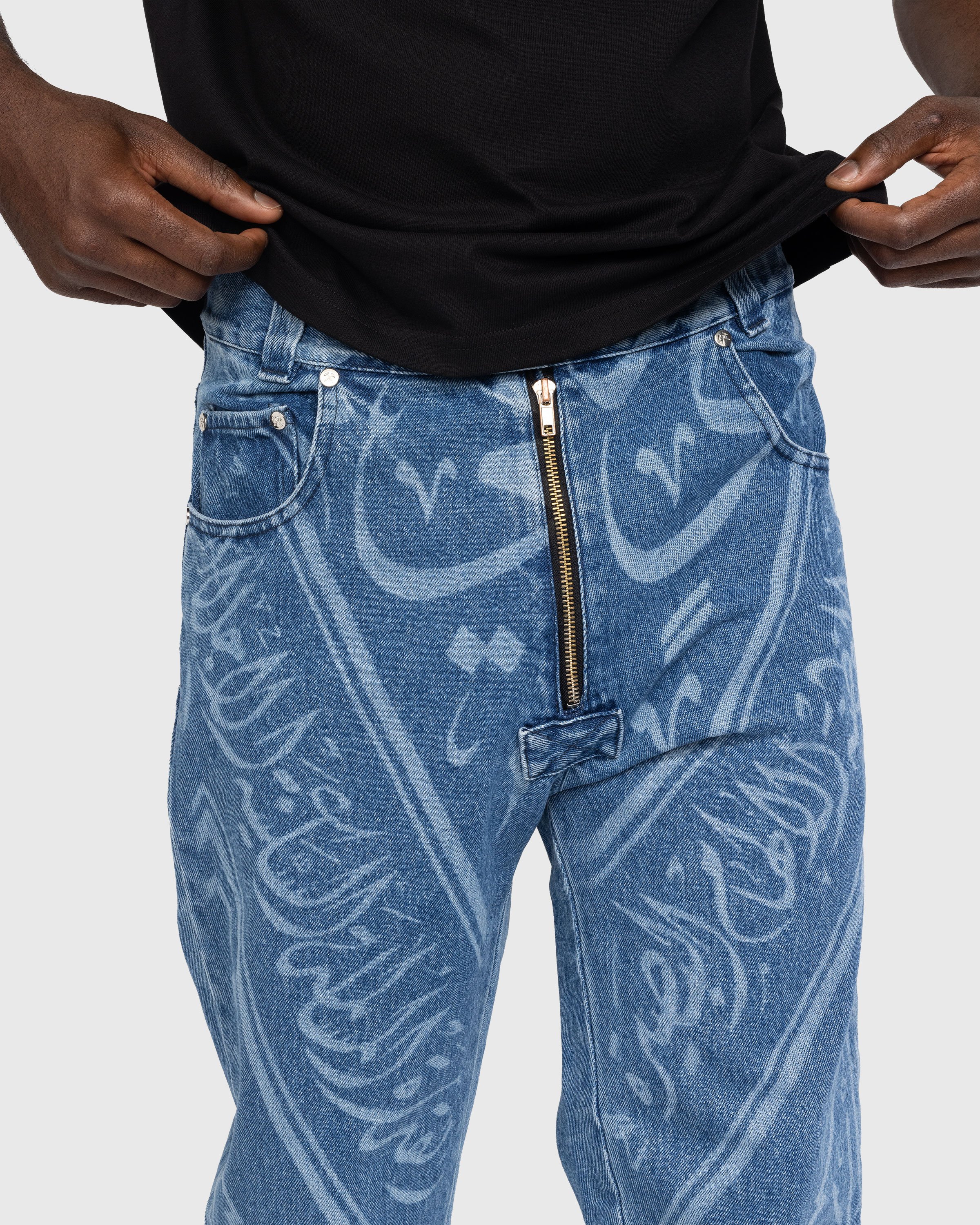 GmbH - Fatin Denim Trousers Indigo With Print - Clothing - Blue - Image 4