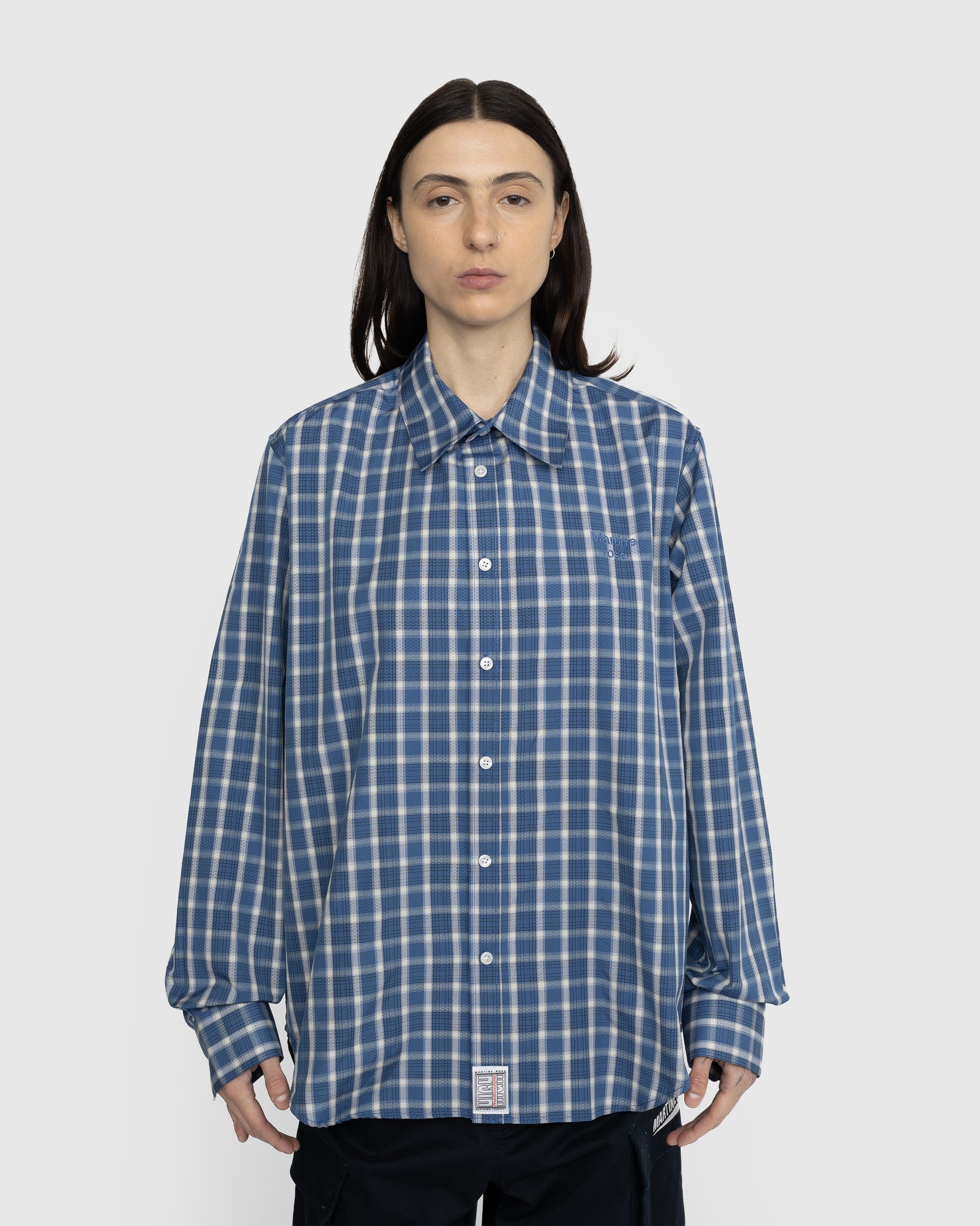 Martine Rose - Classic Check Button-Down Shirt Blue - Clothing - Blue - Image 2