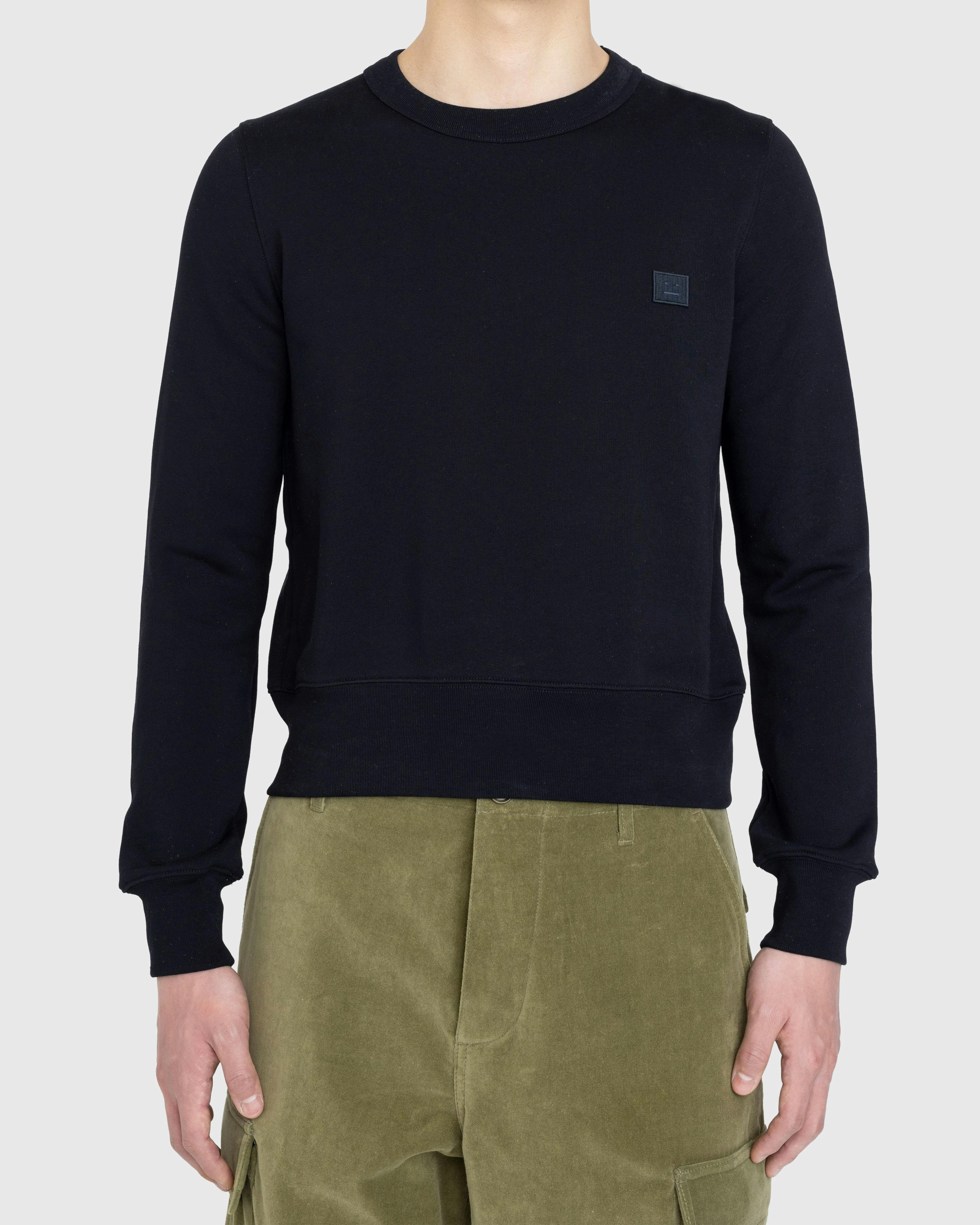 Acne Studios - Organic Cotton Crewneck Sweatshirt Black - Clothing - Black - Image 2