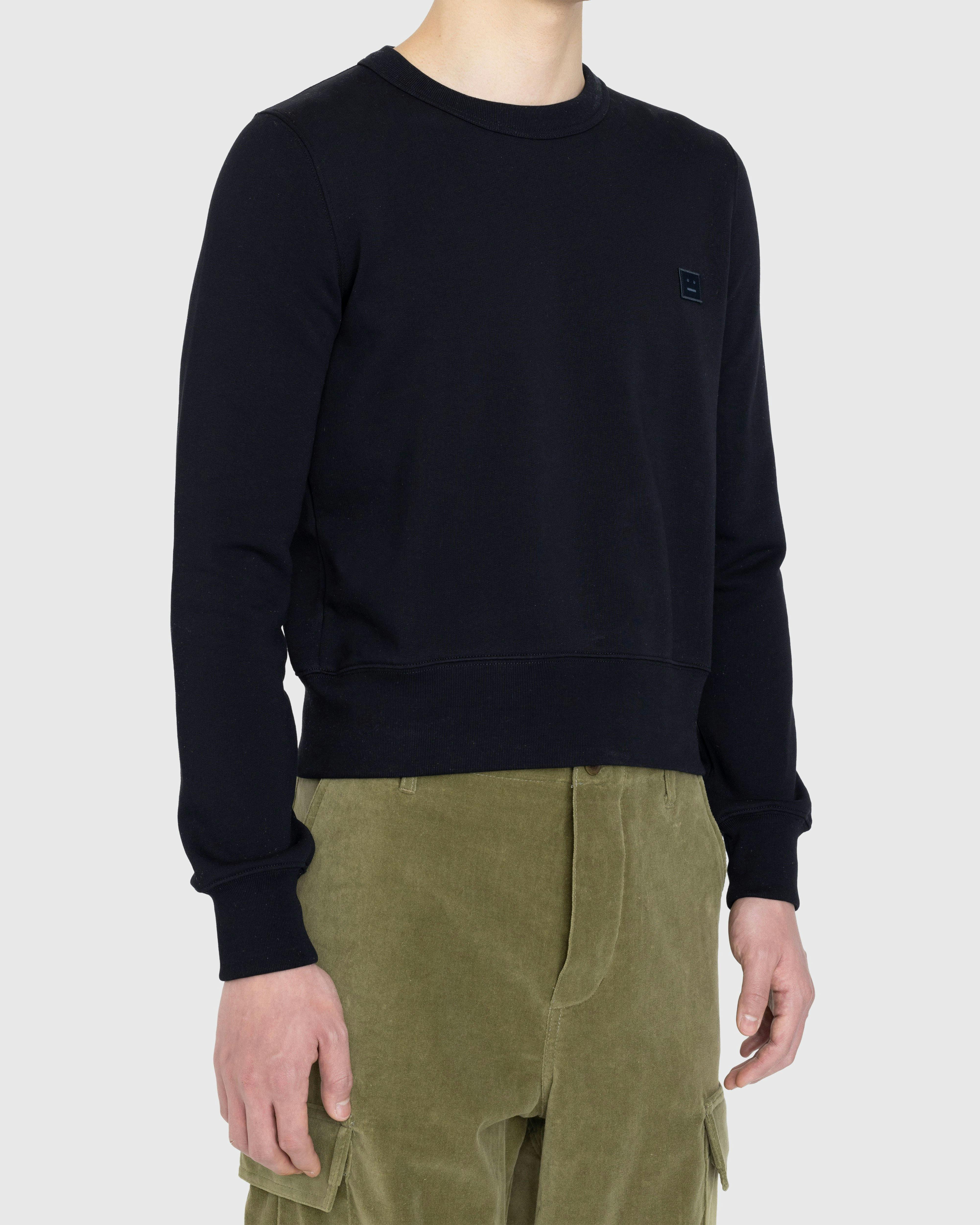 Acne Studios - Organic Cotton Crewneck Sweatshirt Black - Clothing - Black - Image 3