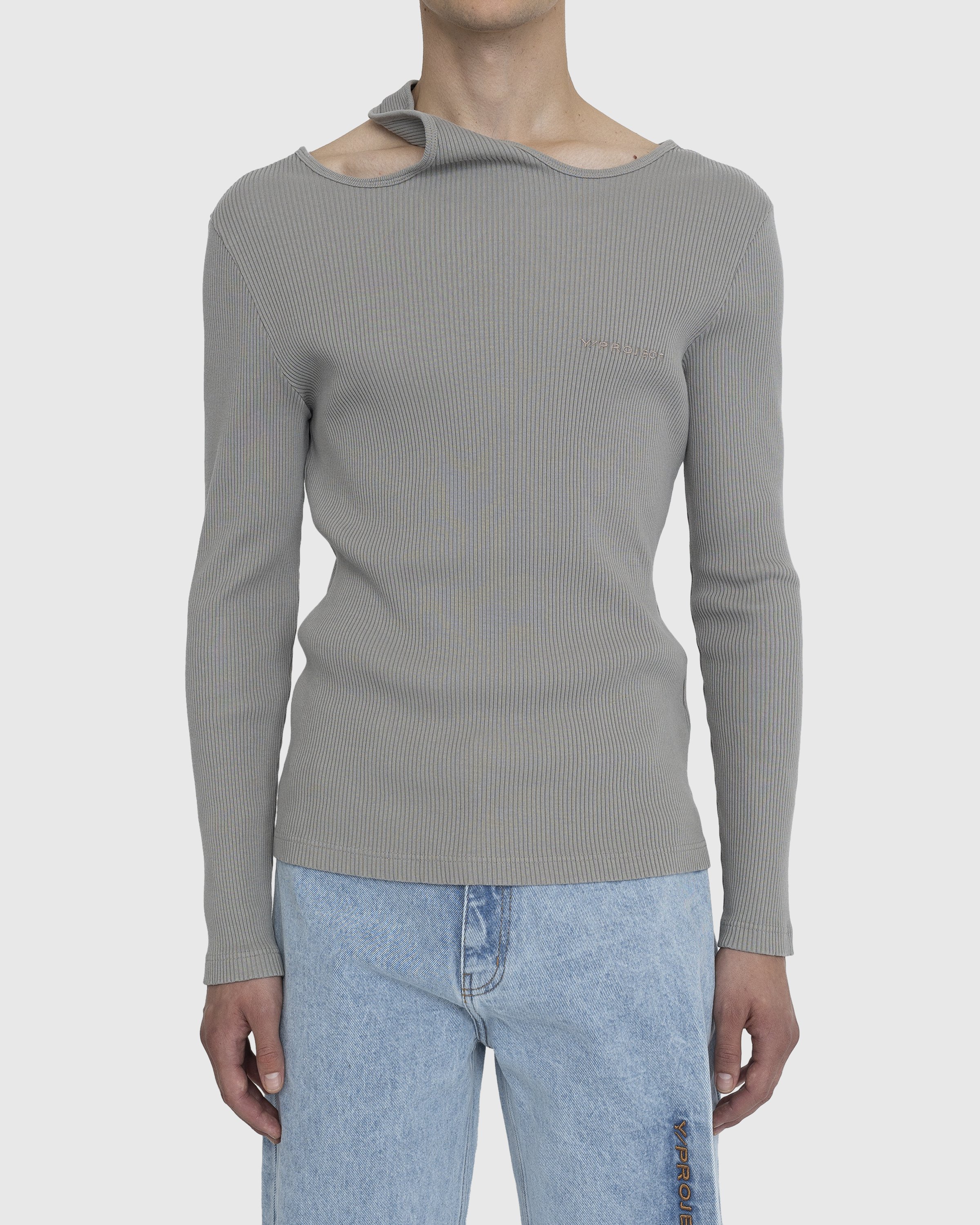 Y/Project - Classic Double Collar T-Shirt Taupe - Clothing - Grey - Image 2