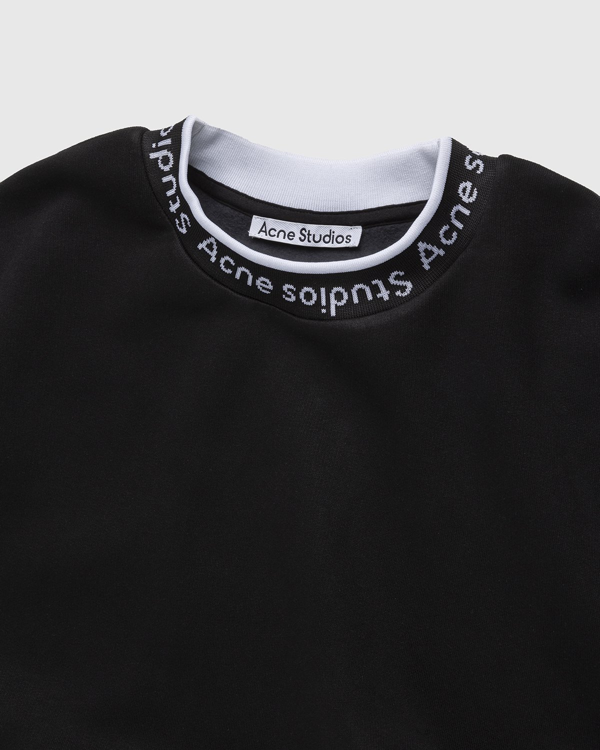 Acne Studios - Logo Rib Sweatshirt Black - Clothing - Black - Image 3