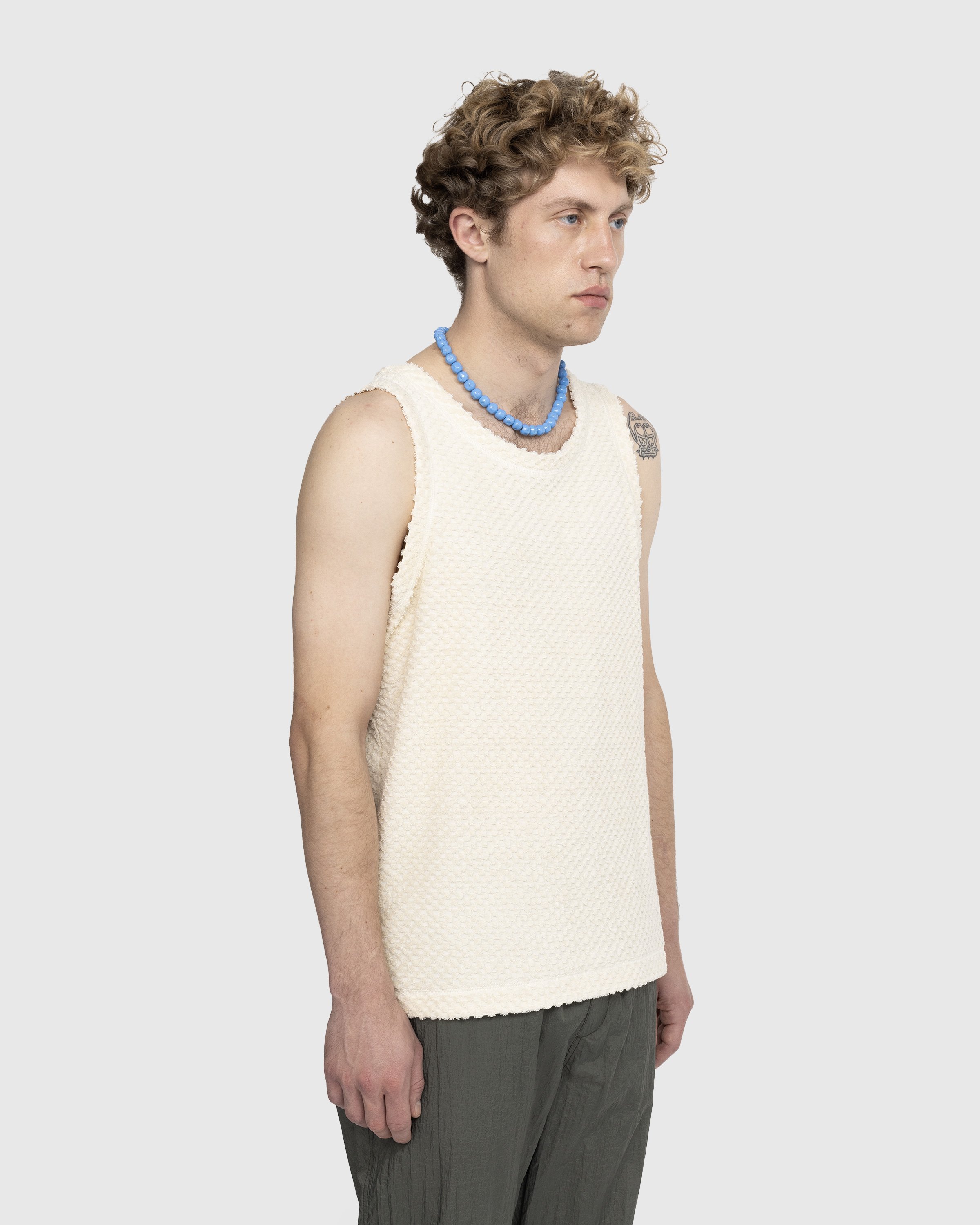 Jil Sander - Cotton Blend Terry Tank Top Beige - Clothing - Beige - Image 4