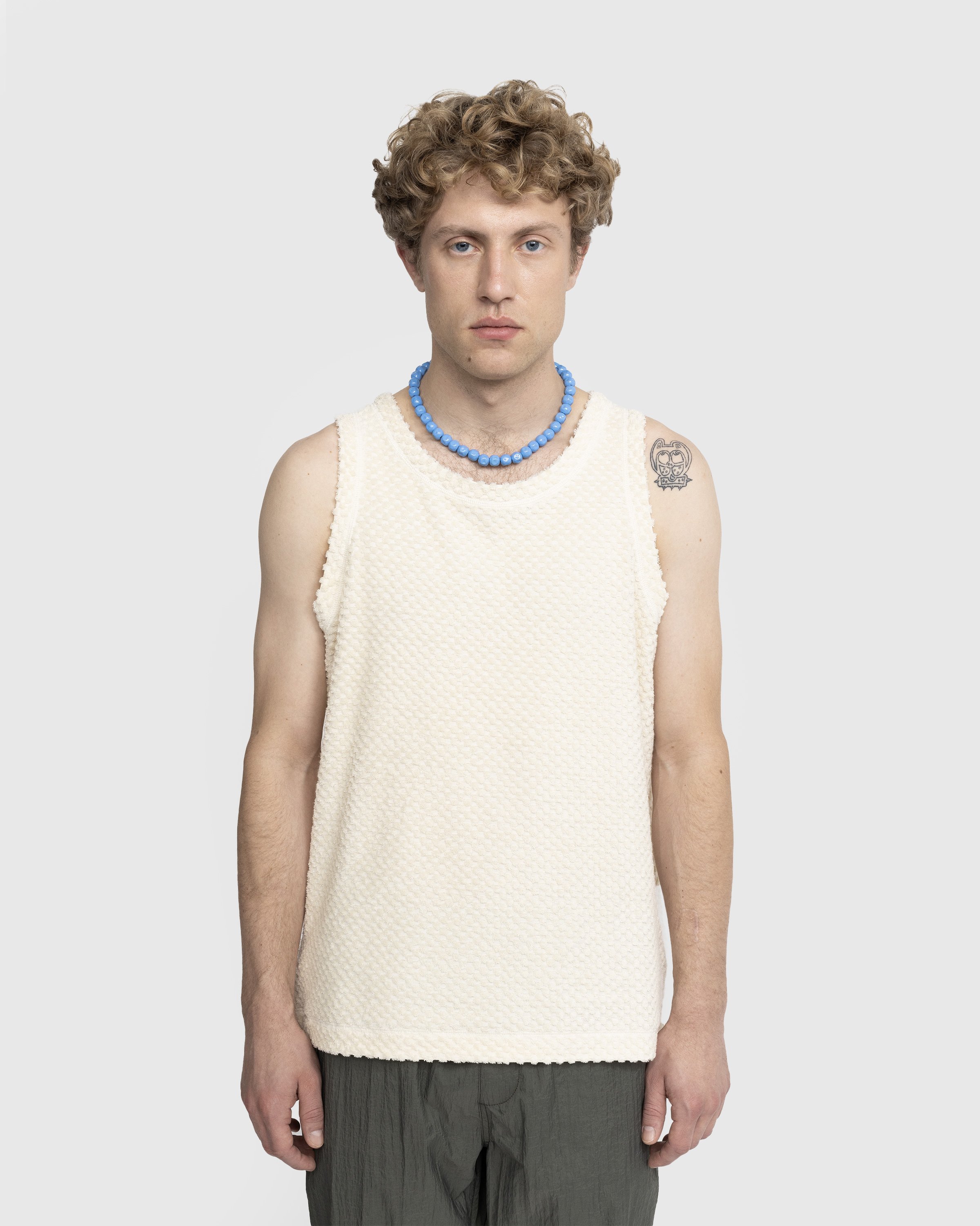 Jil Sander - Cotton Blend Terry Tank Top Beige - Clothing - Beige - Image 2