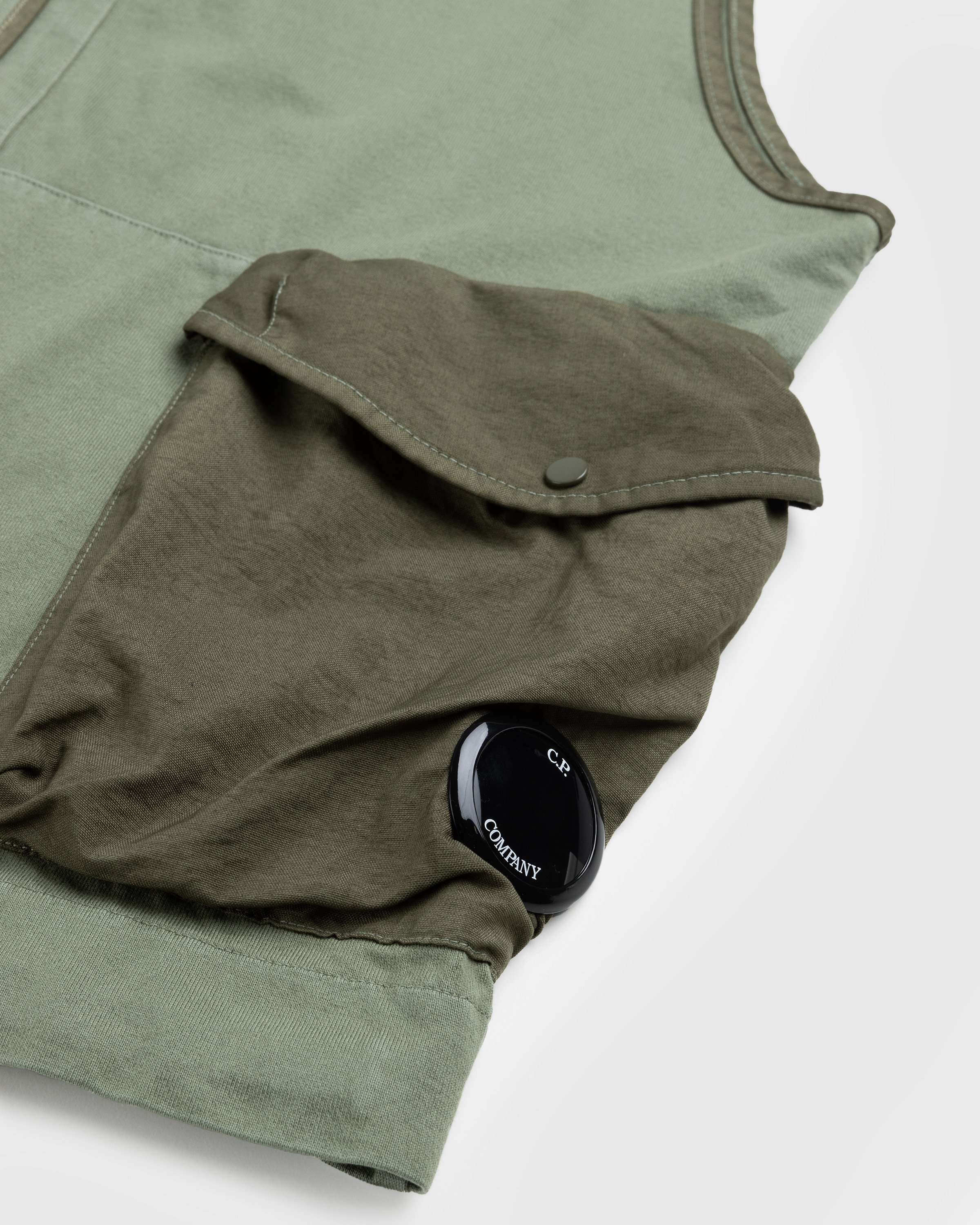 C.P. Company - Mercerized Heavy Jersey Mixed Zipped Vest Green - Clothing - Green - Image 6