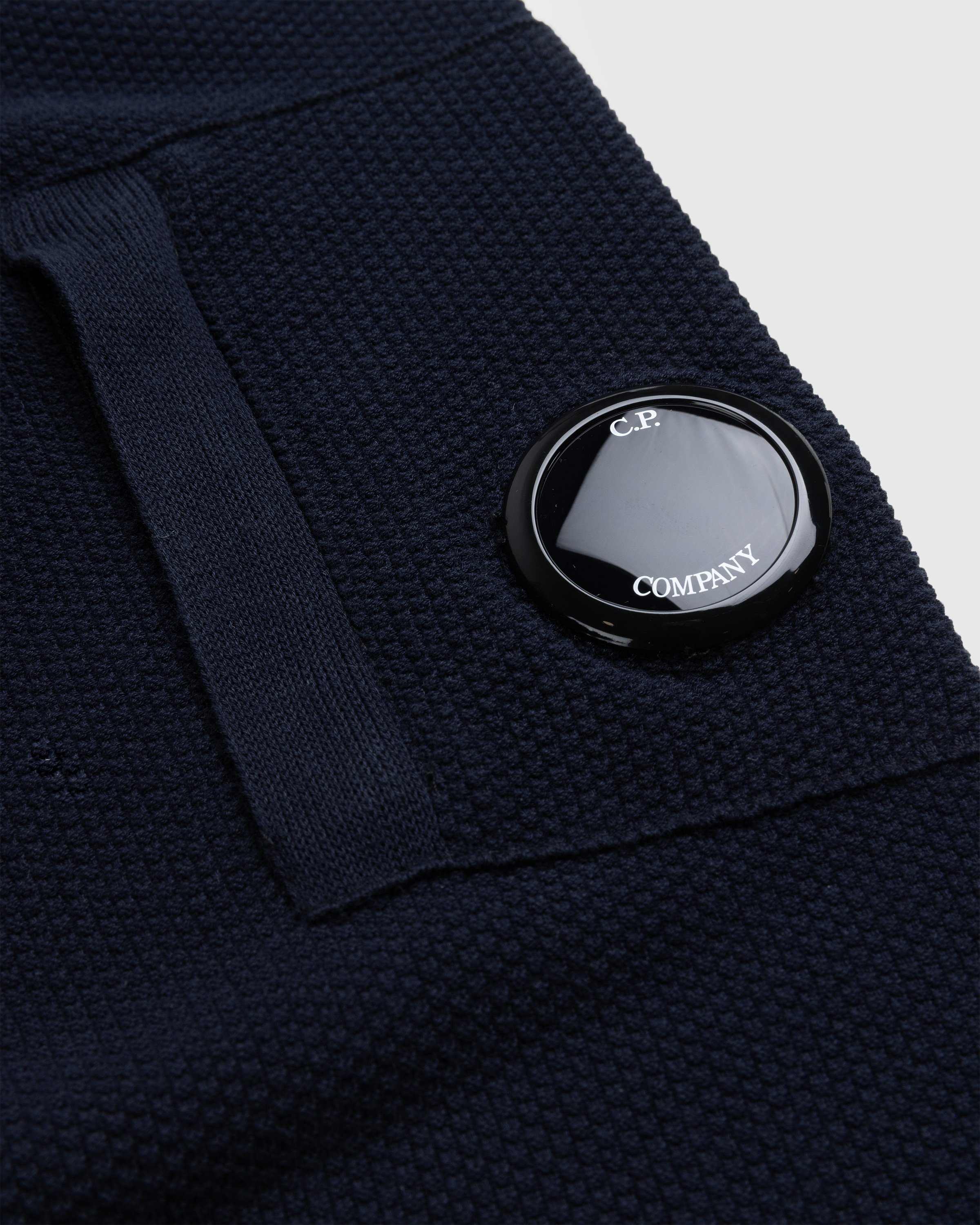 C.P. Company - Cotton Crepe Crew Neck Knit Total Eclipse Blue - Clothing - Blue - Image 4