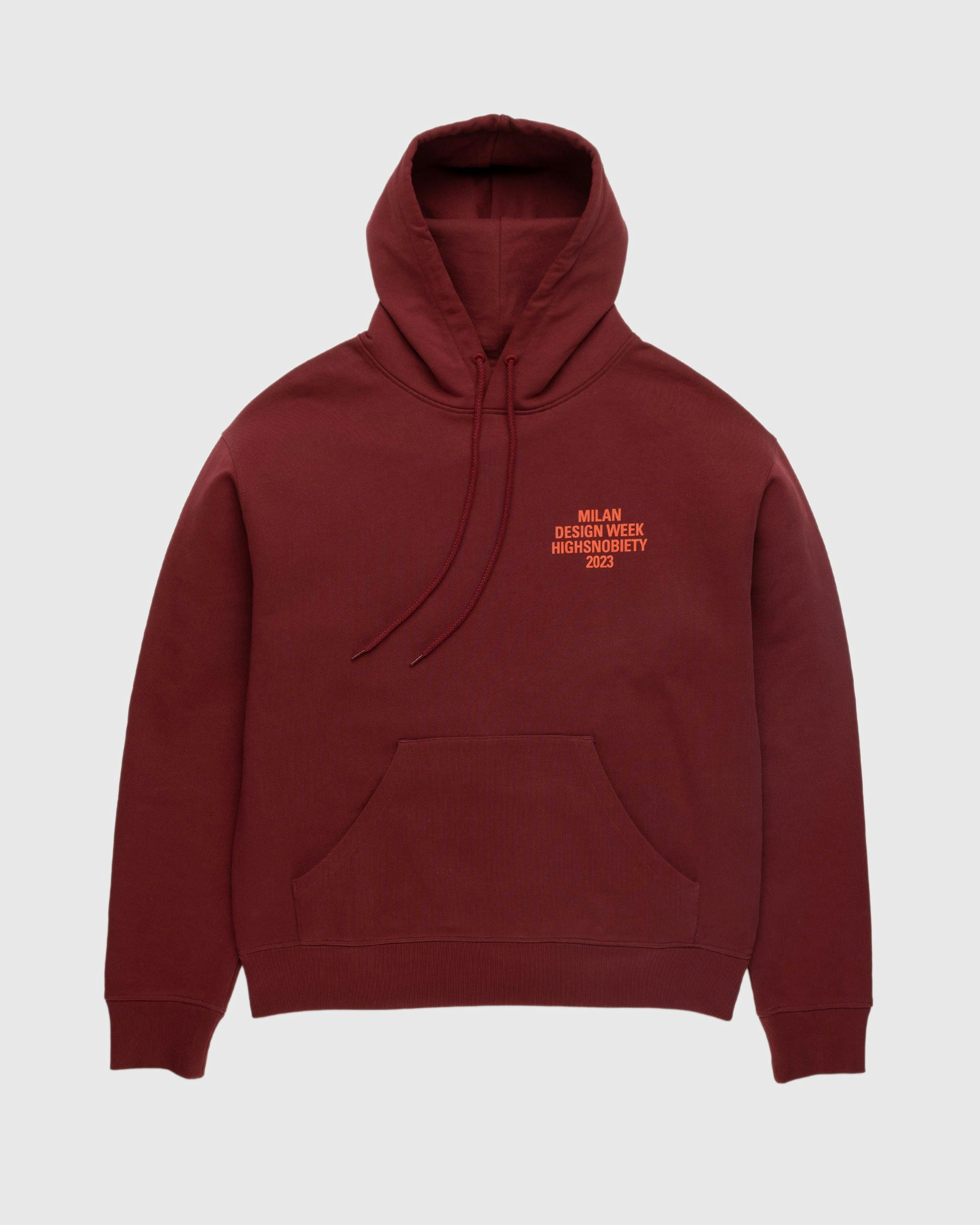 Highsnobiety - Milano Design Week Graphic Hoodie Burgundy - Clothing - Red - Image 2