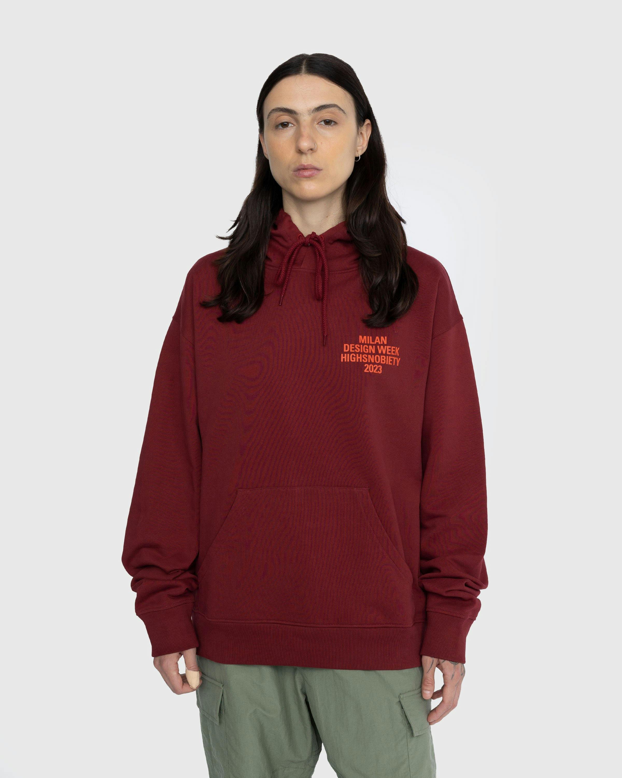 Highsnobiety - Milano Design Week Graphic Hoodie Burgundy - Clothing - Red - Image 3