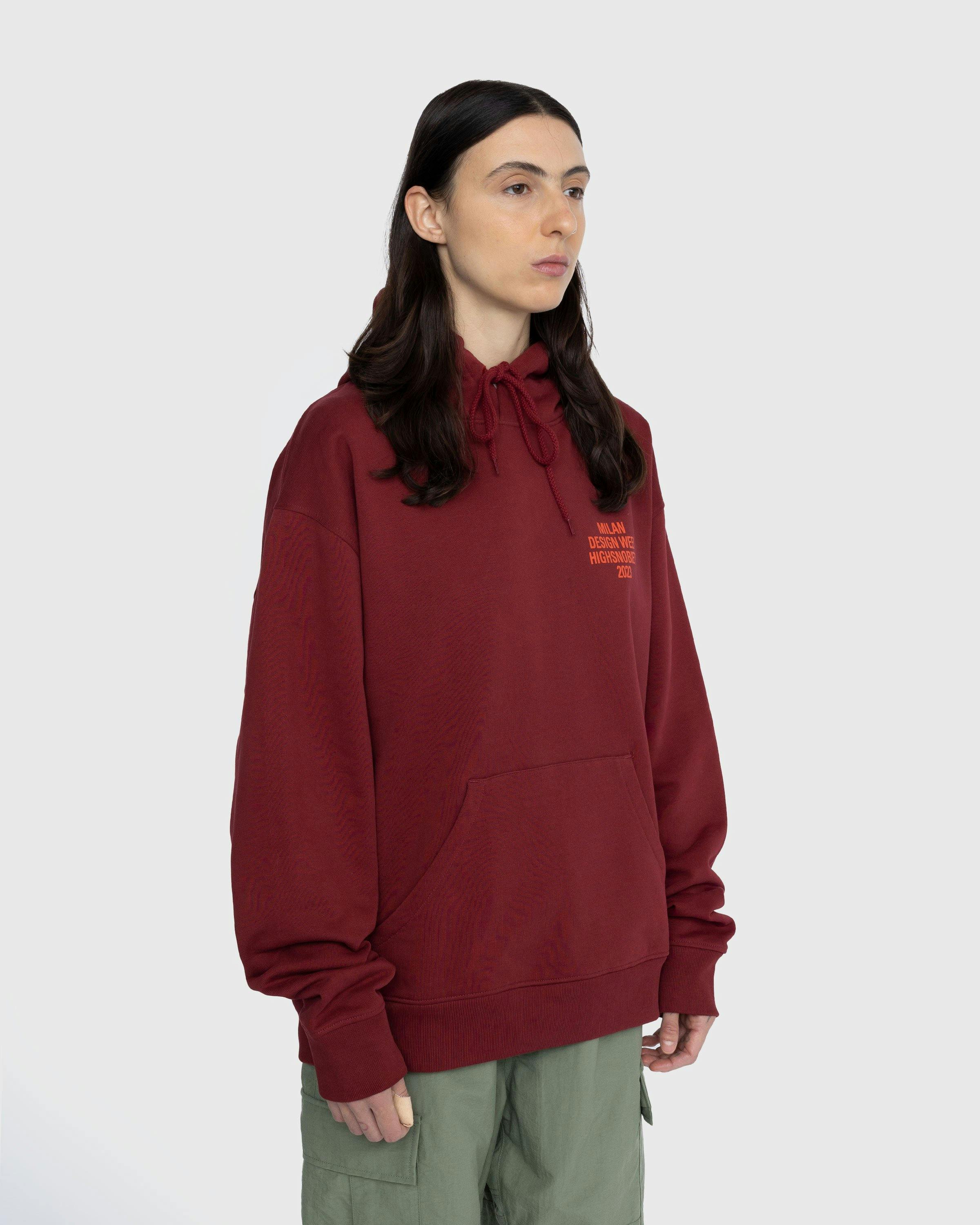 Highsnobiety - Milano Design Week Graphic Hoodie Burgundy - Clothing - Red - Image 5