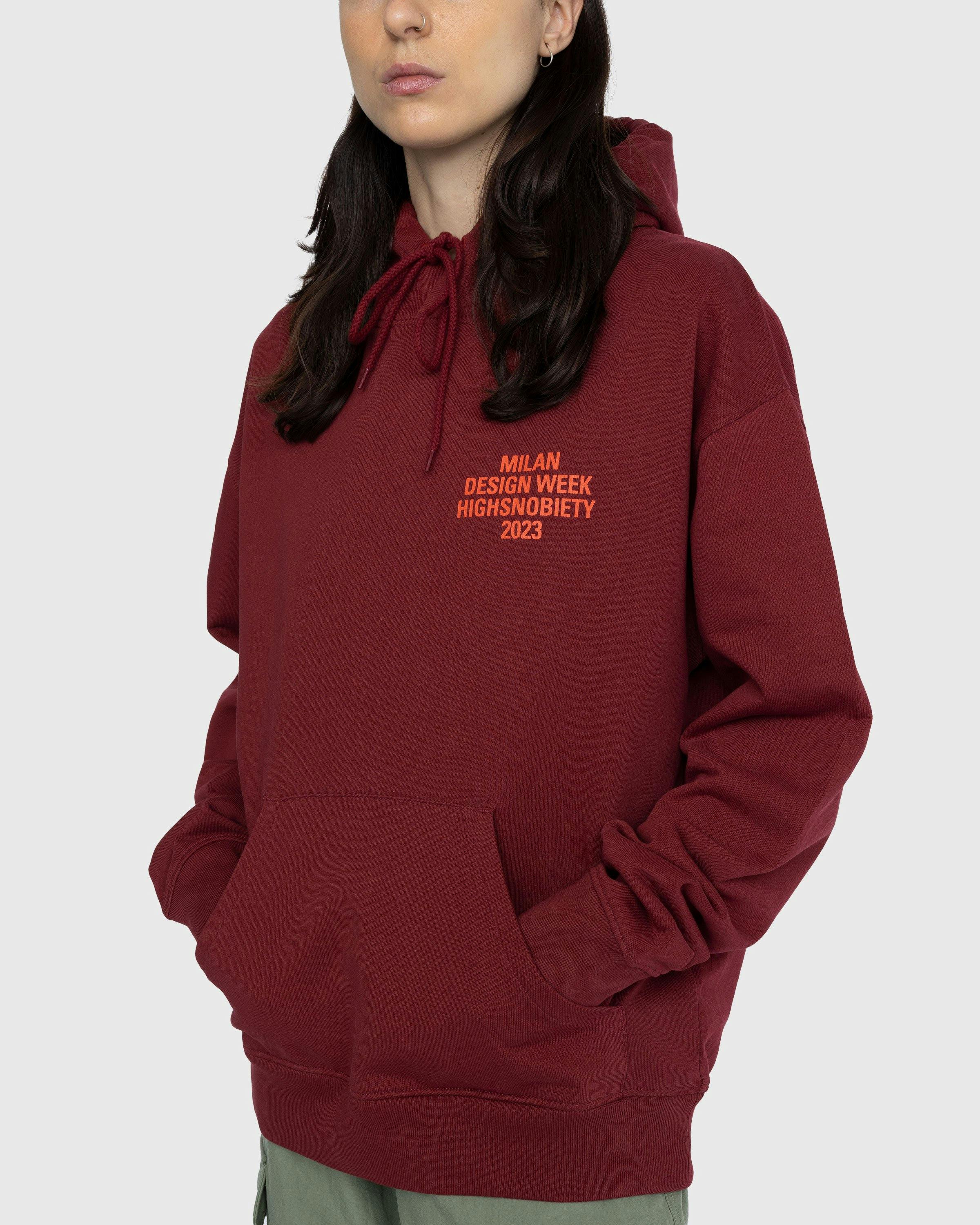 Highsnobiety - Milano Design Week Graphic Hoodie Burgundy - Clothing - Red - Image 6