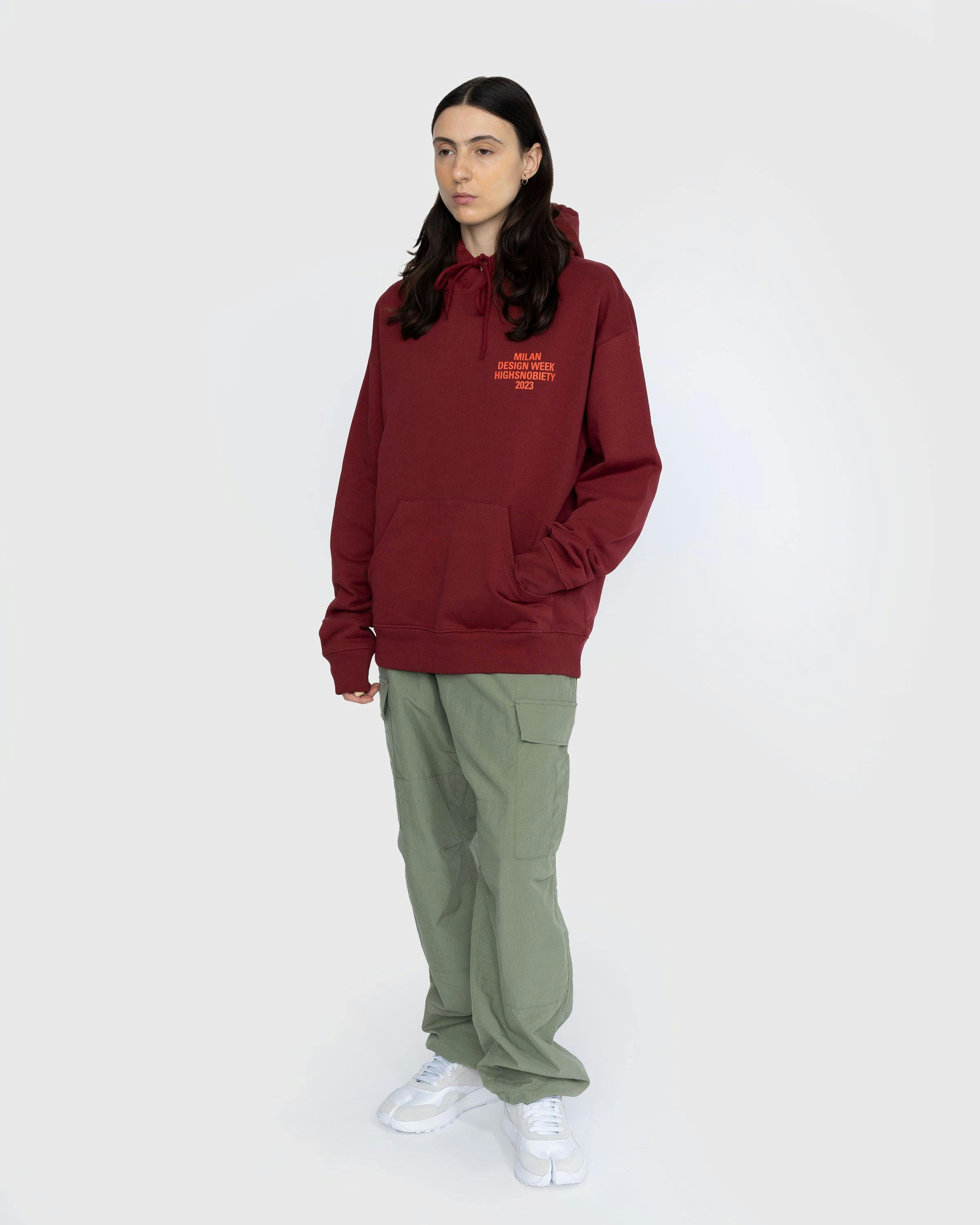 Highsnobiety - Milano Design Week Graphic Hoodie Burgundy - Clothing - Red - Image 7