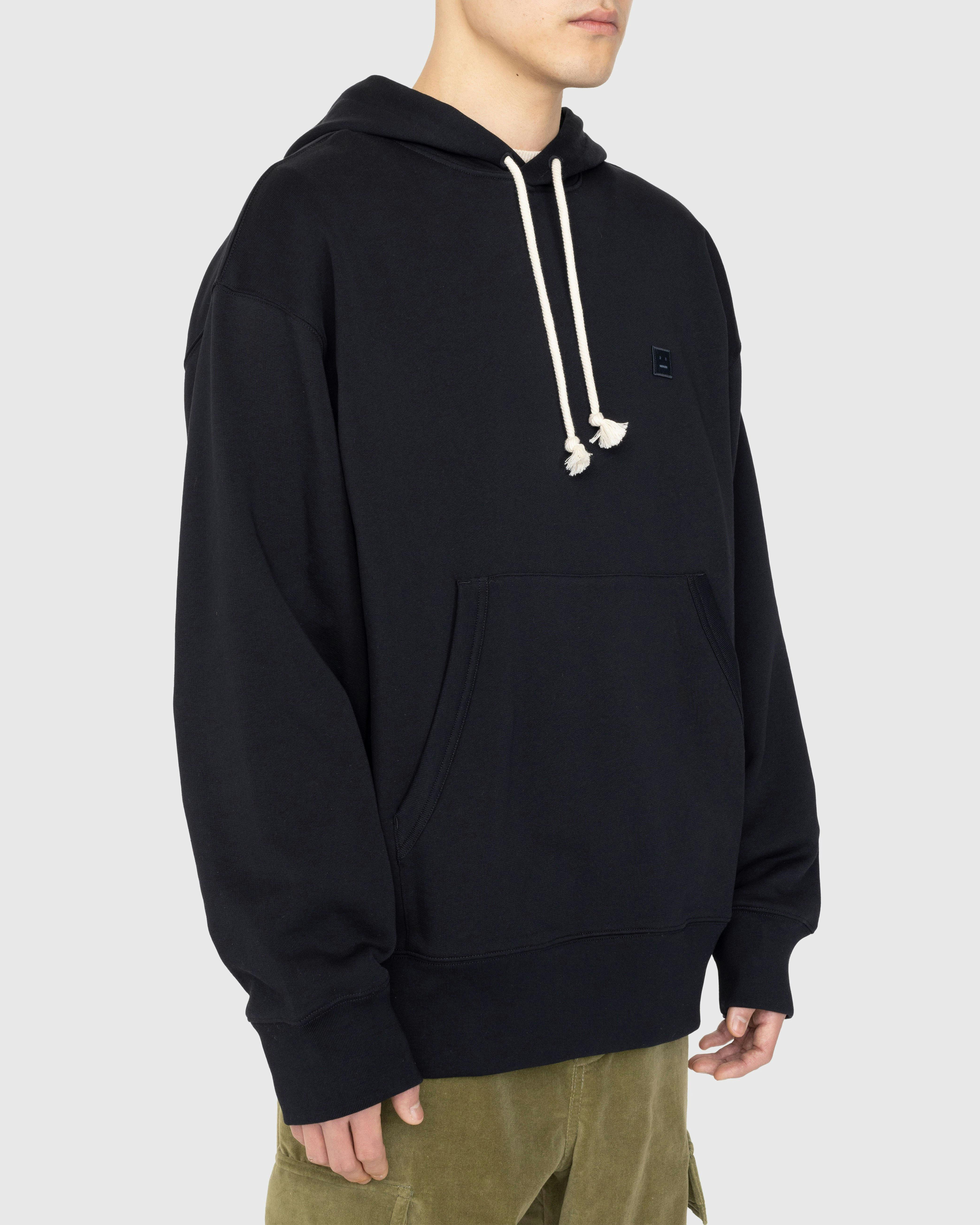 Acne Studios - Organic Cotton Hooded Sweatshirt Black - Clothing - Black - Image 3