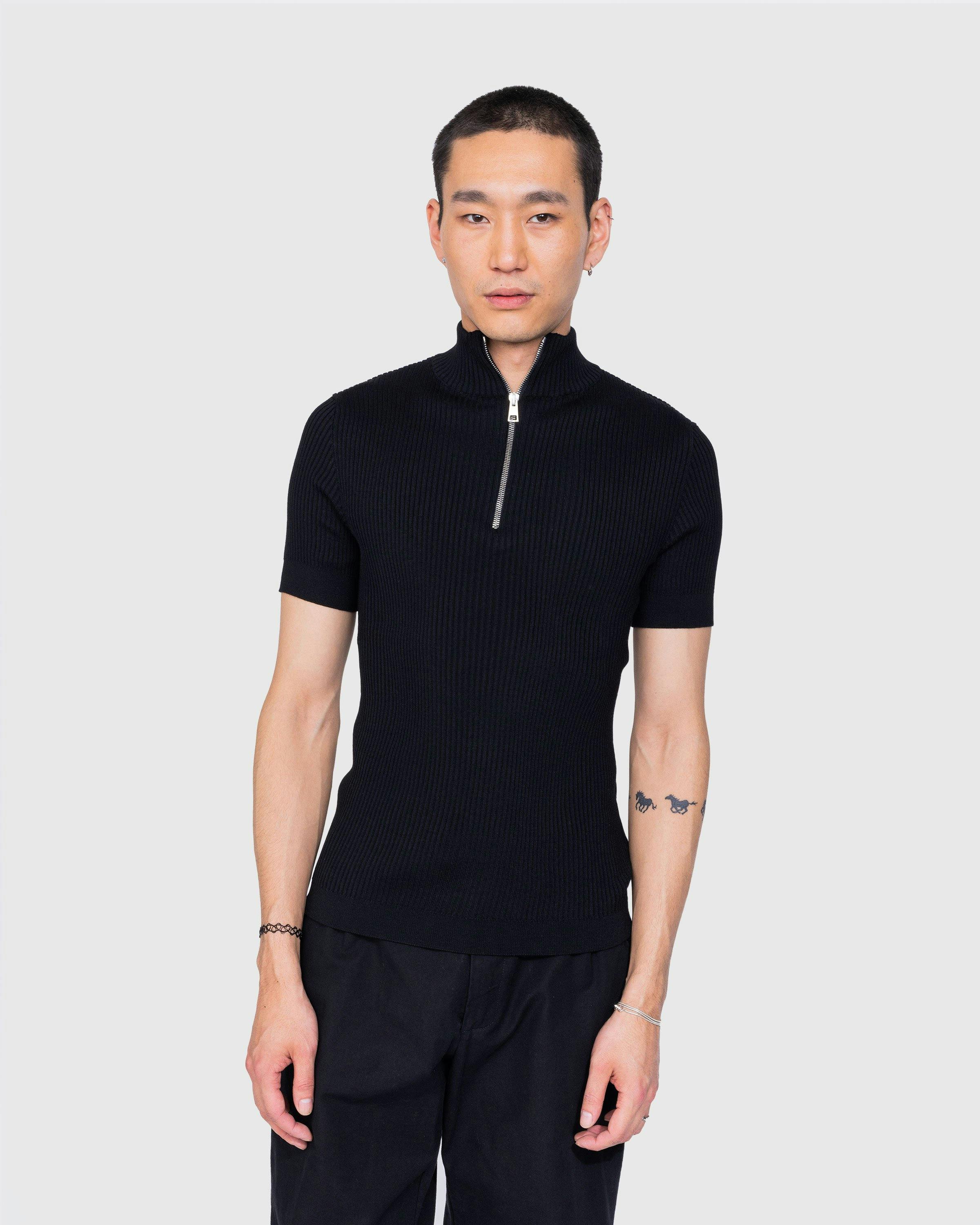 Winnie New York - Quarter-Zip Wool Top Black - Clothing - Black - Image 2