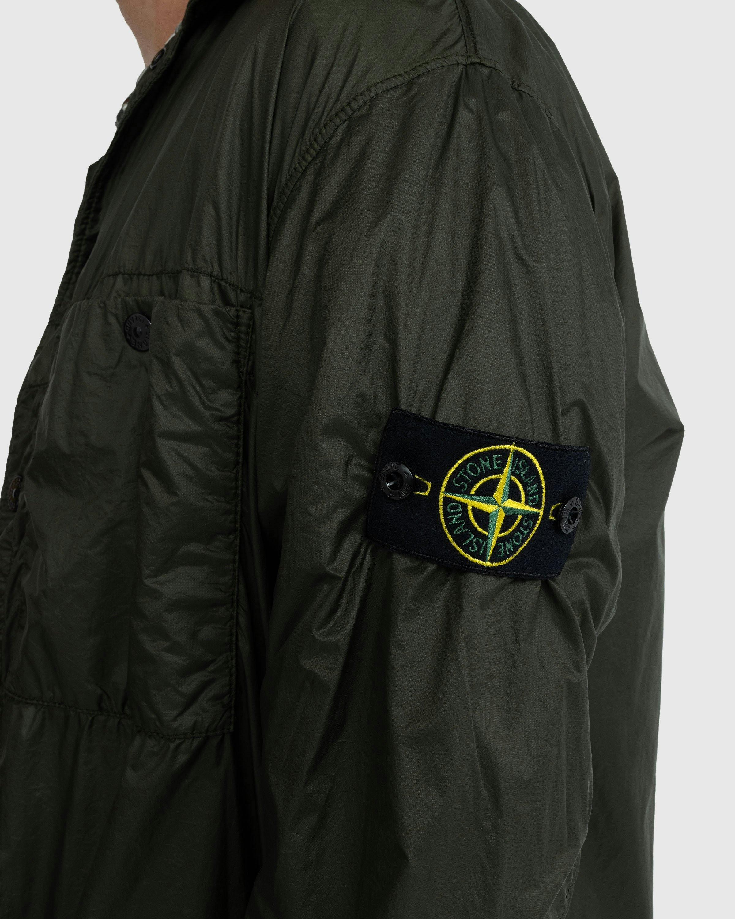 Stone Island - Coated Nylon Overshirt Olive - Clothing - Green - Image 5