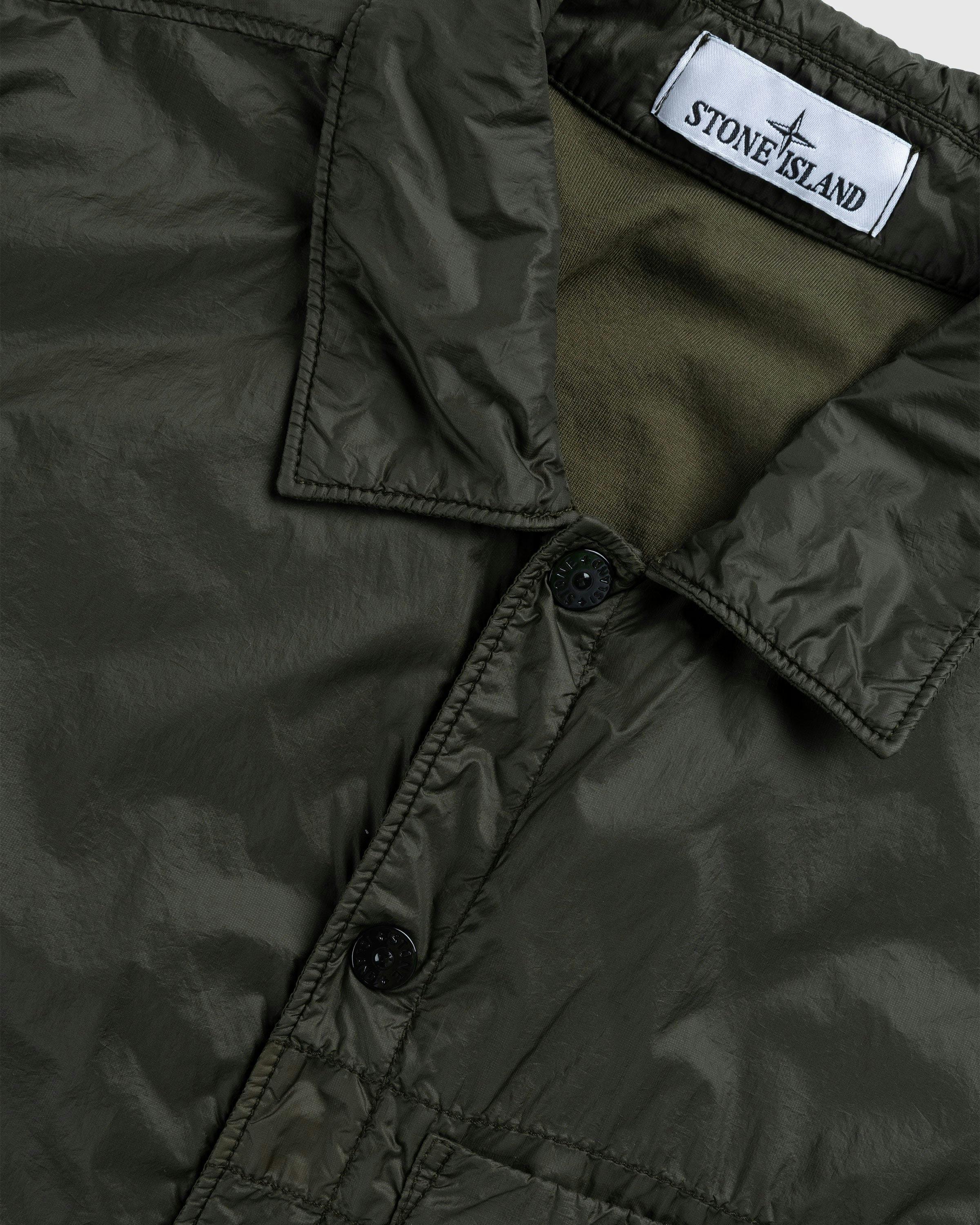 Stone Island - Coated Nylon Overshirt Olive - Clothing - Green - Image 6