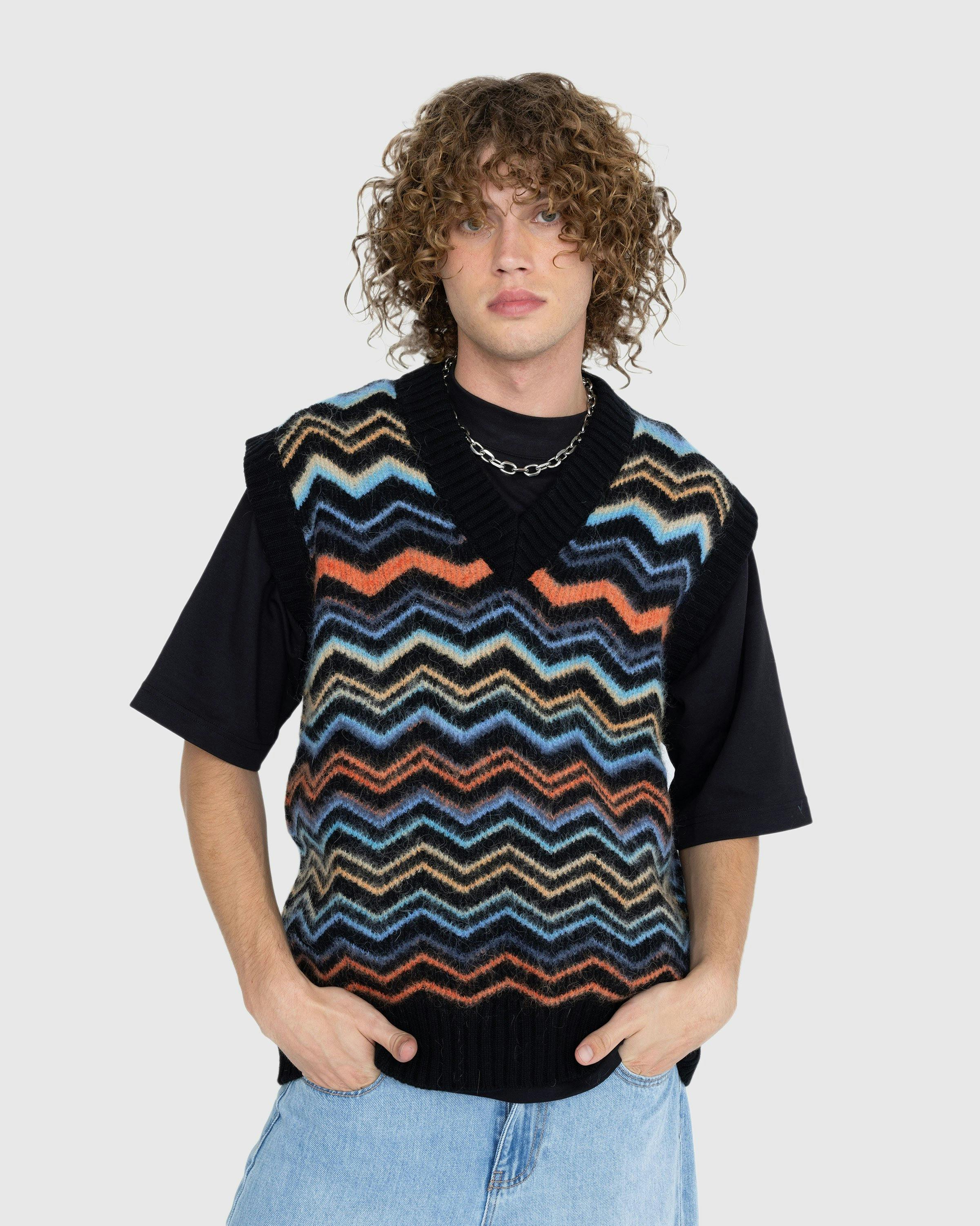 Missoni - Zig Zag Knit Vest Black/Orange/Light Blue - Clothing - Multi - Image 2