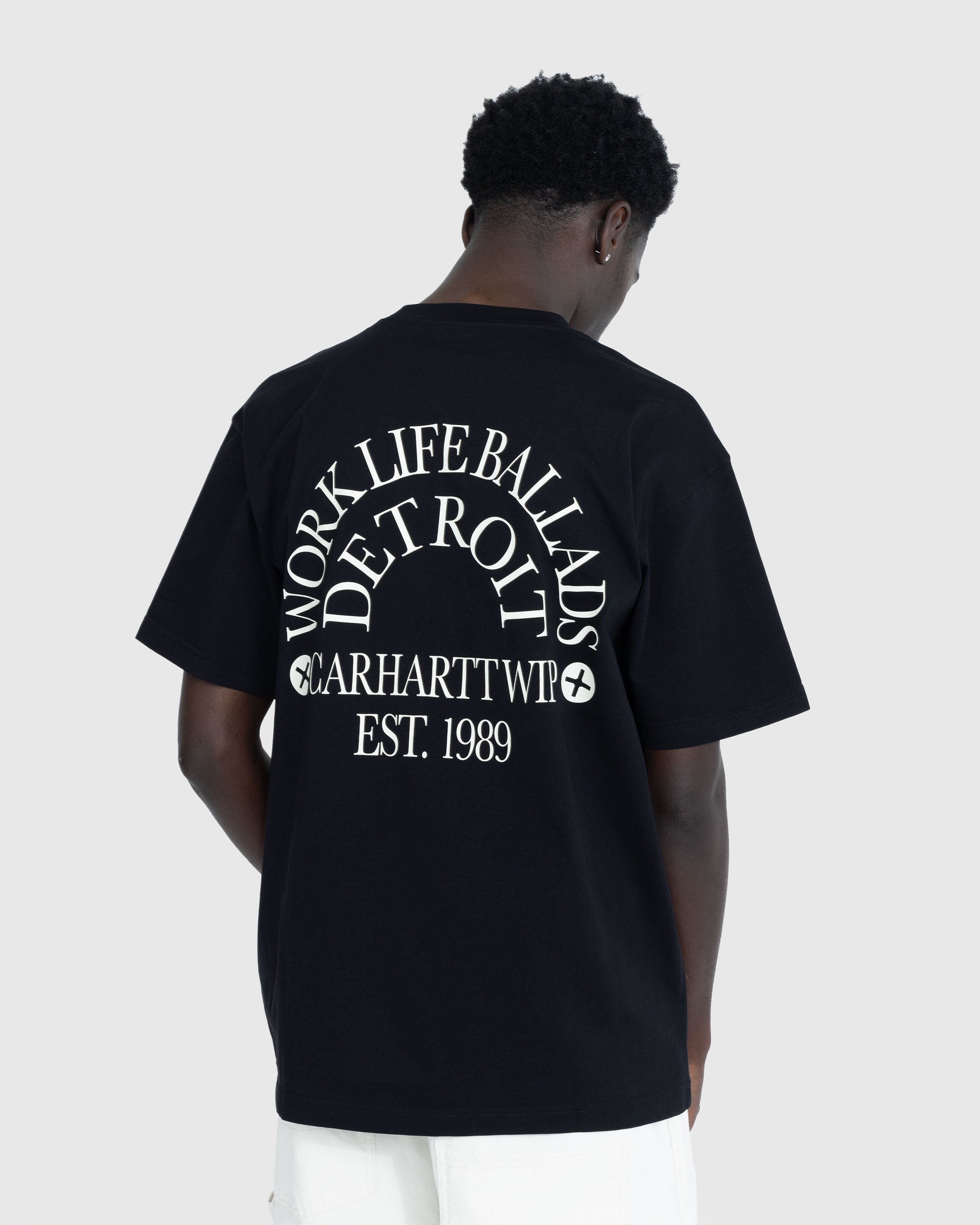 Carhartt WIP - Work Varsity T-Shirt Black/Wax - Clothing - Black - Image 3