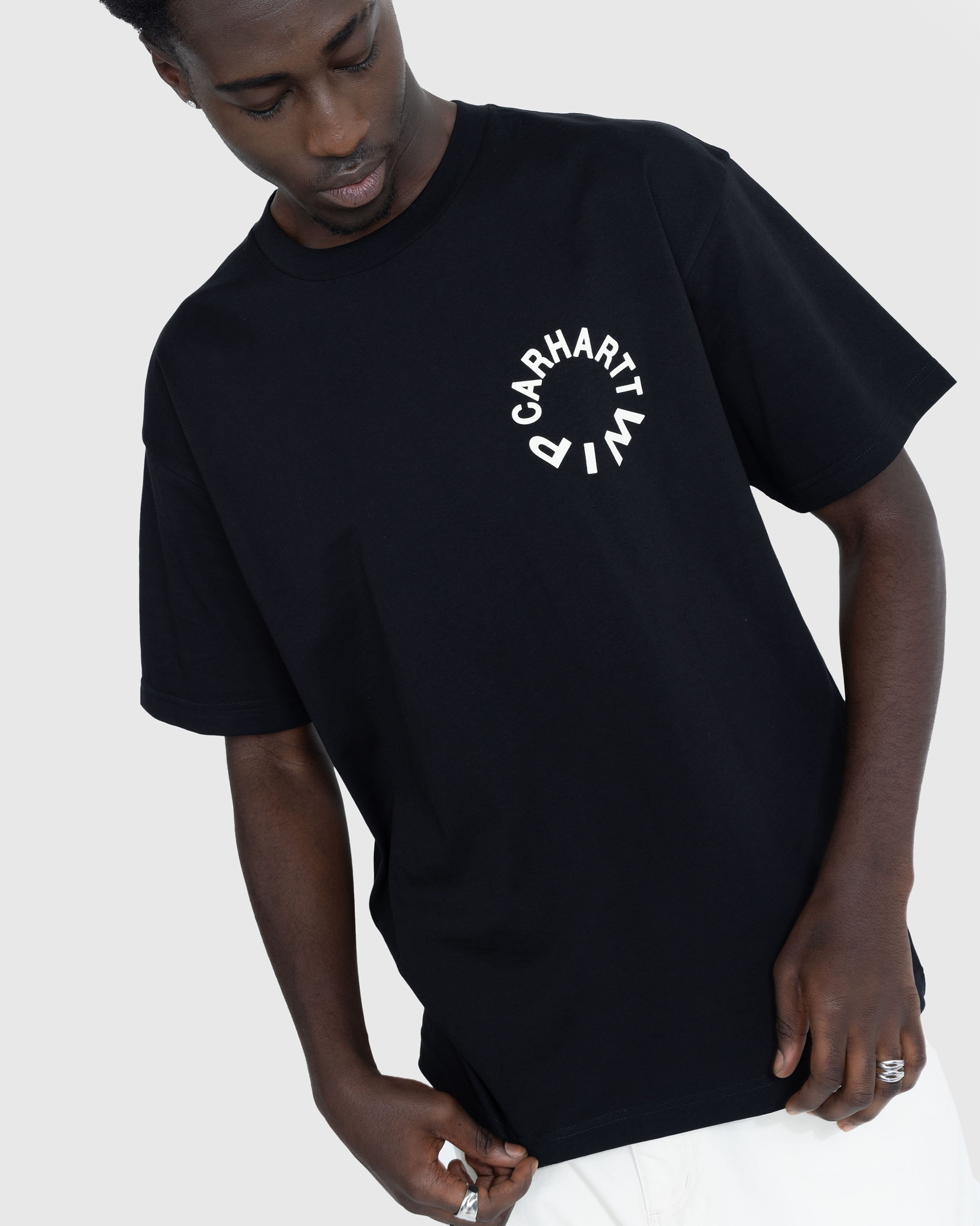 Carhartt WIP - Work Varsity T-Shirt Black/Wax - Clothing - Black - Image 4