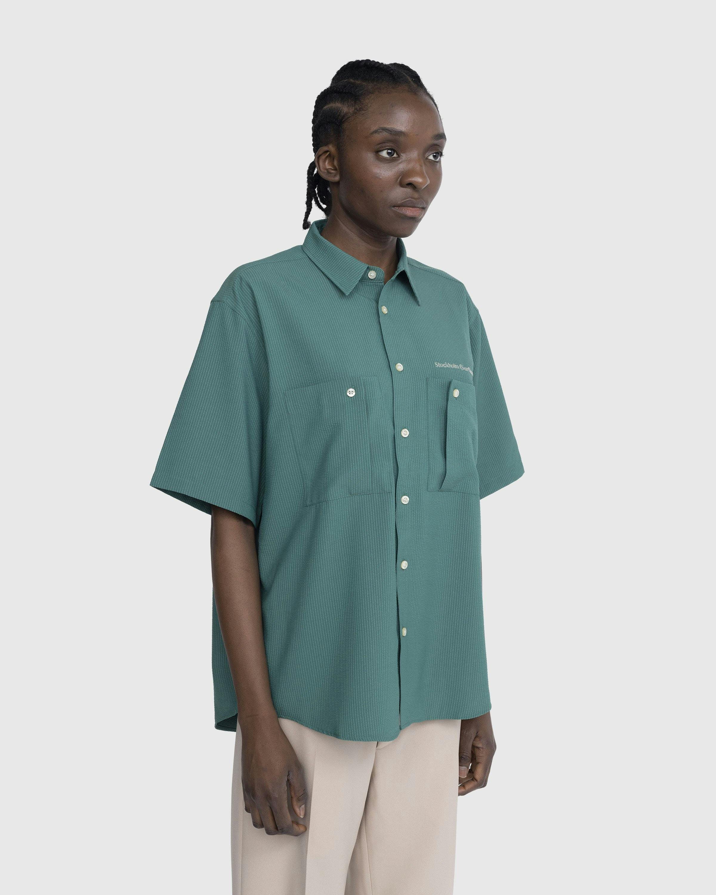 Stockholm Surfboard Club - Seersucker Button-Up Shirt Pear - Clothing - Green - Image 4