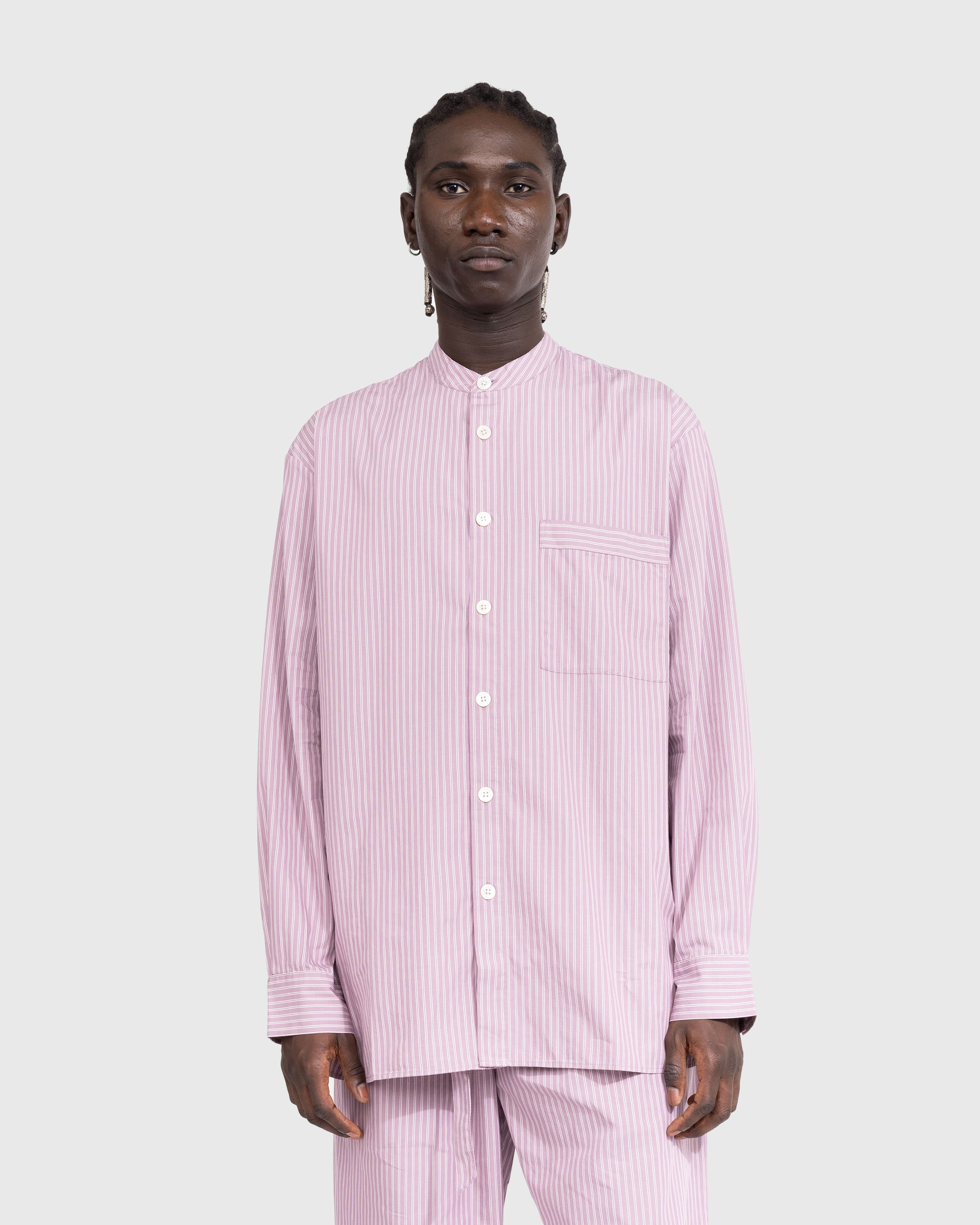 Birkenstock x Tekla - Poplin Pyjama Shirt Mauve Stripes - Clothing - Purple - Image 2