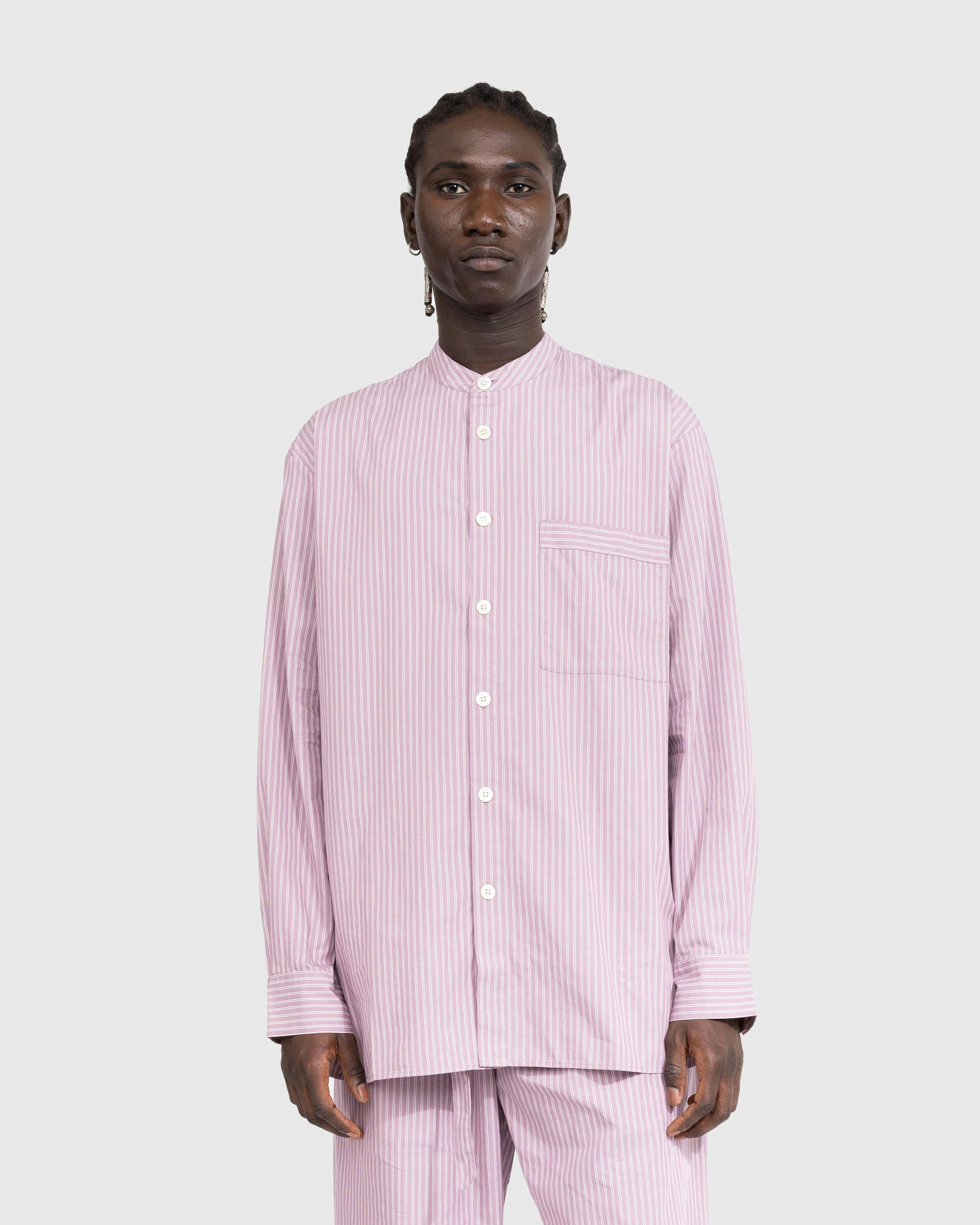 Birkenstock x Tekla - Poplin Pyjama Shirt Mauve Stripes - Clothing - Purple - Image 2