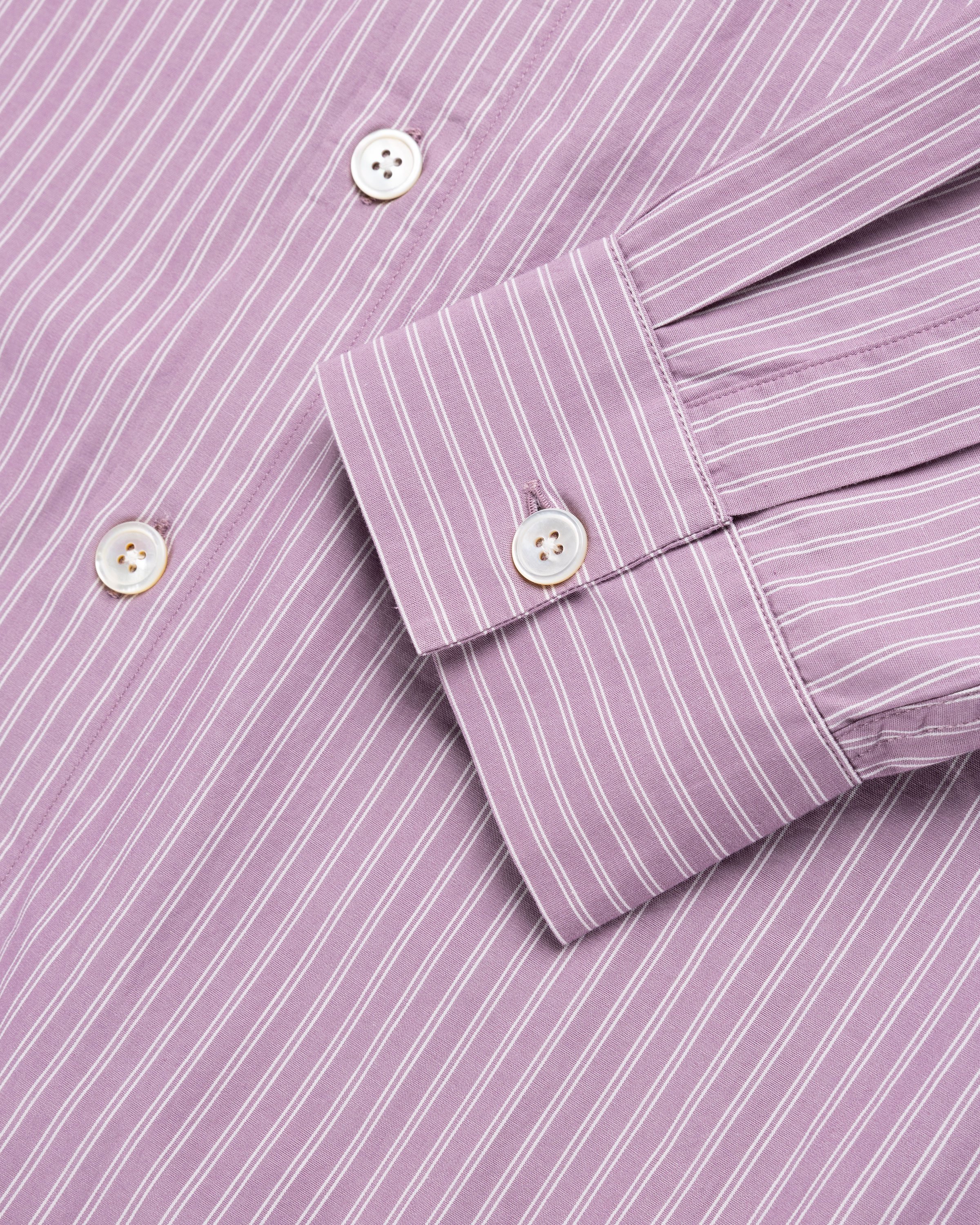 Birkenstock x Tekla - Poplin Pyjama Shirt Mauve Stripes - Clothing - Purple - Image 7