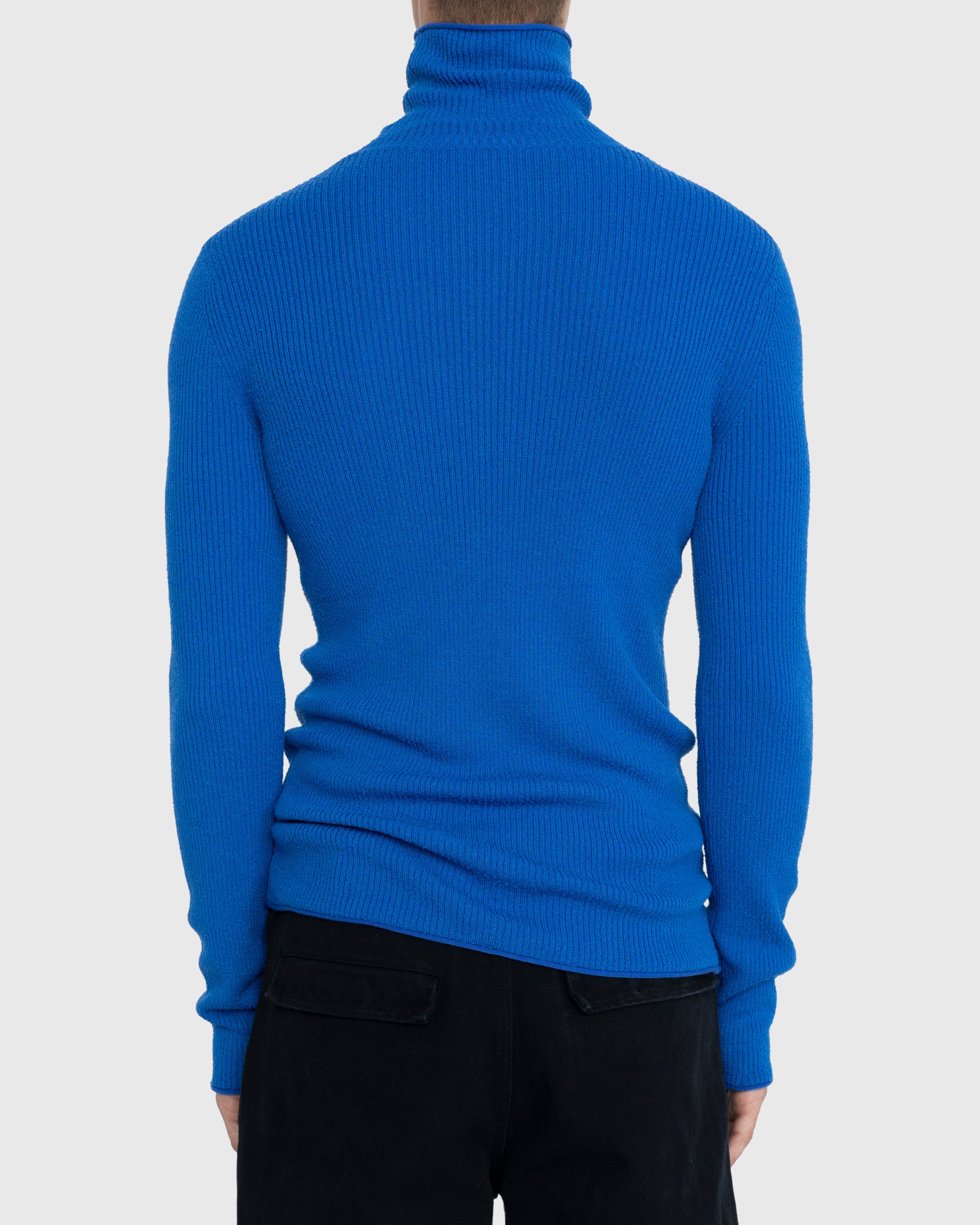 Acne Studios - Roll Neck Ribbed Knit Sweater Ultramarine Blue - Clothing - Blue - Image 4
