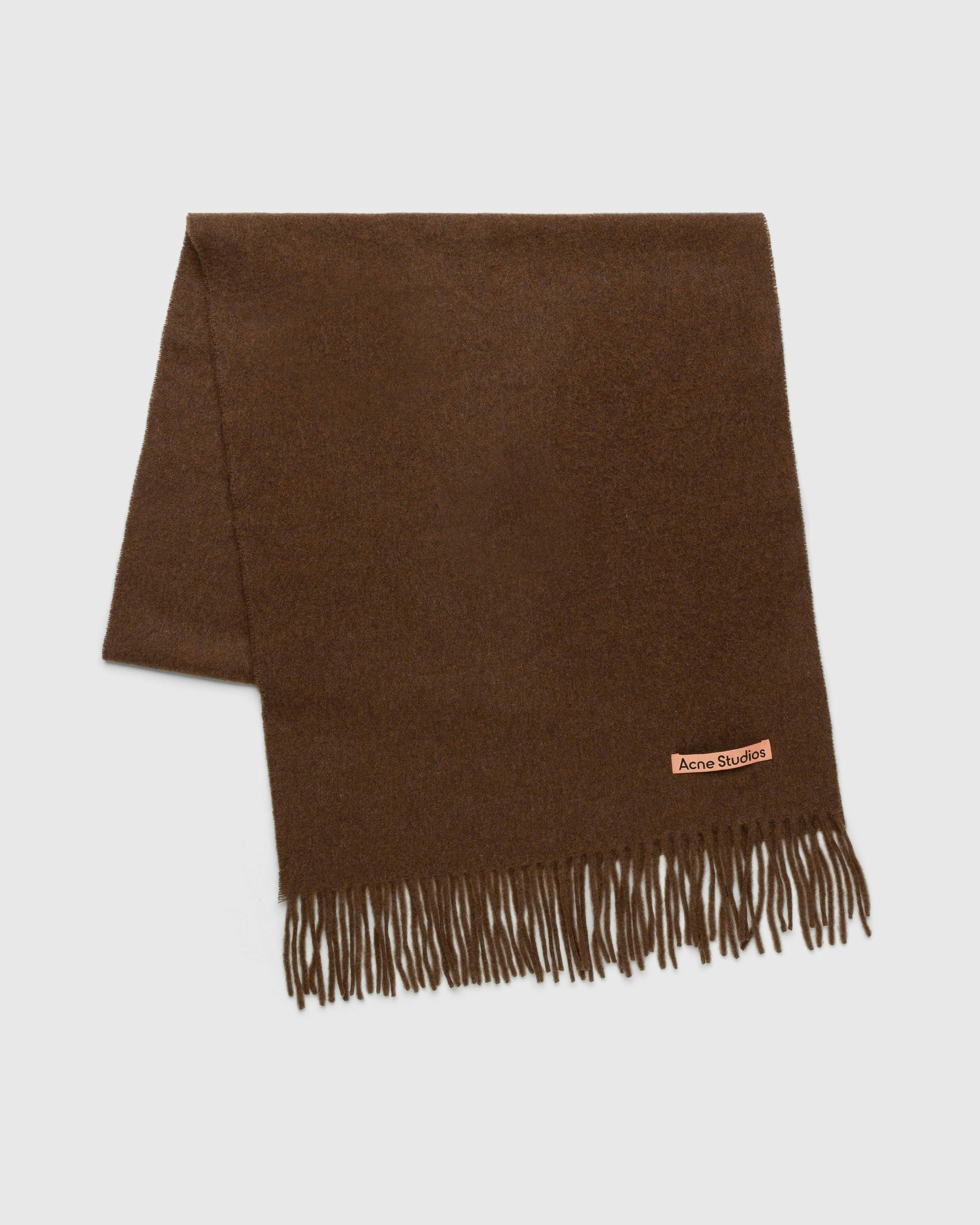 Acne Studios - Wool Fringe Scarf Dark Rust Melange - Accessories - Red - Image 2