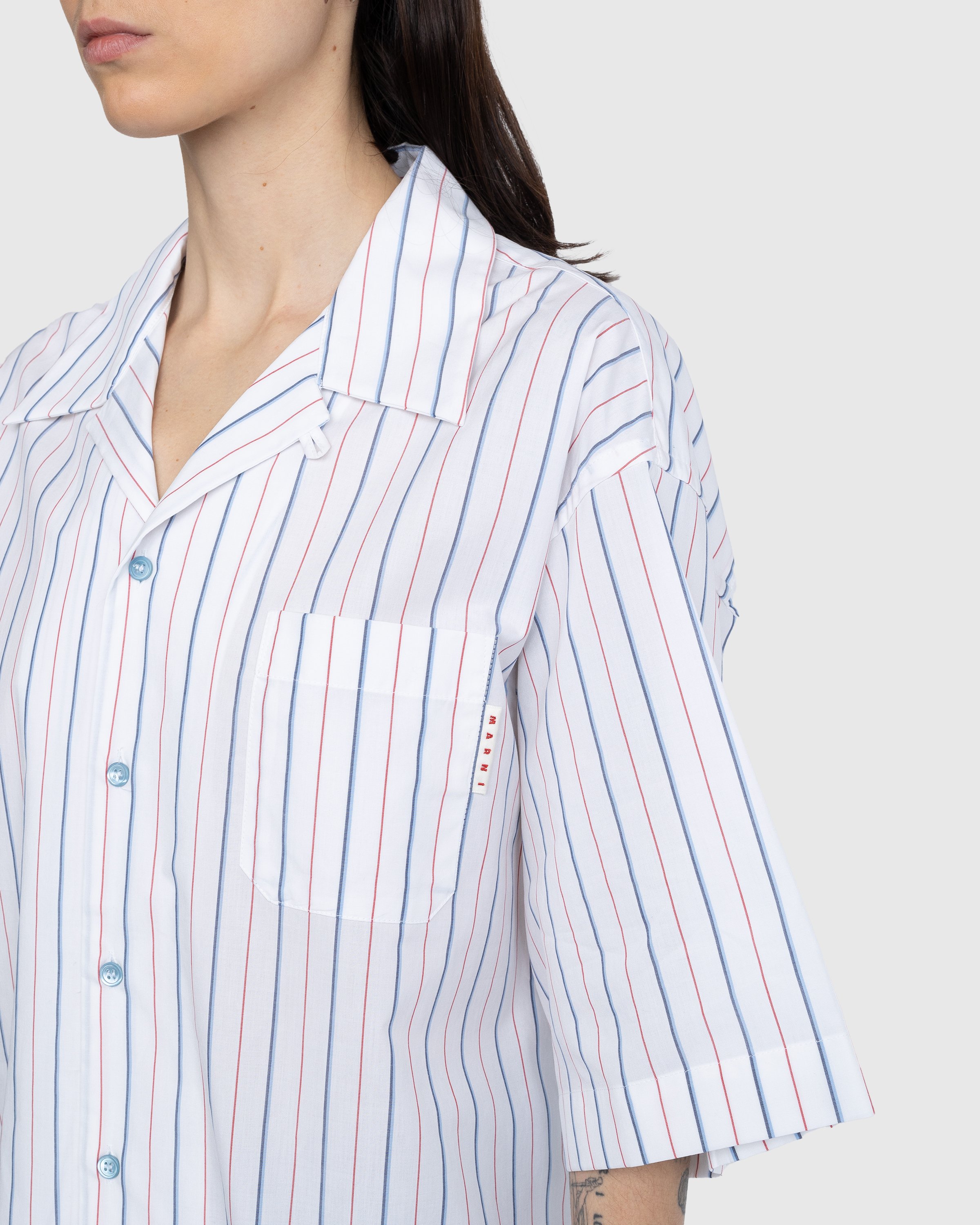 Marni - Striped Button-Up Shirt White - Clothing - White - Image 6