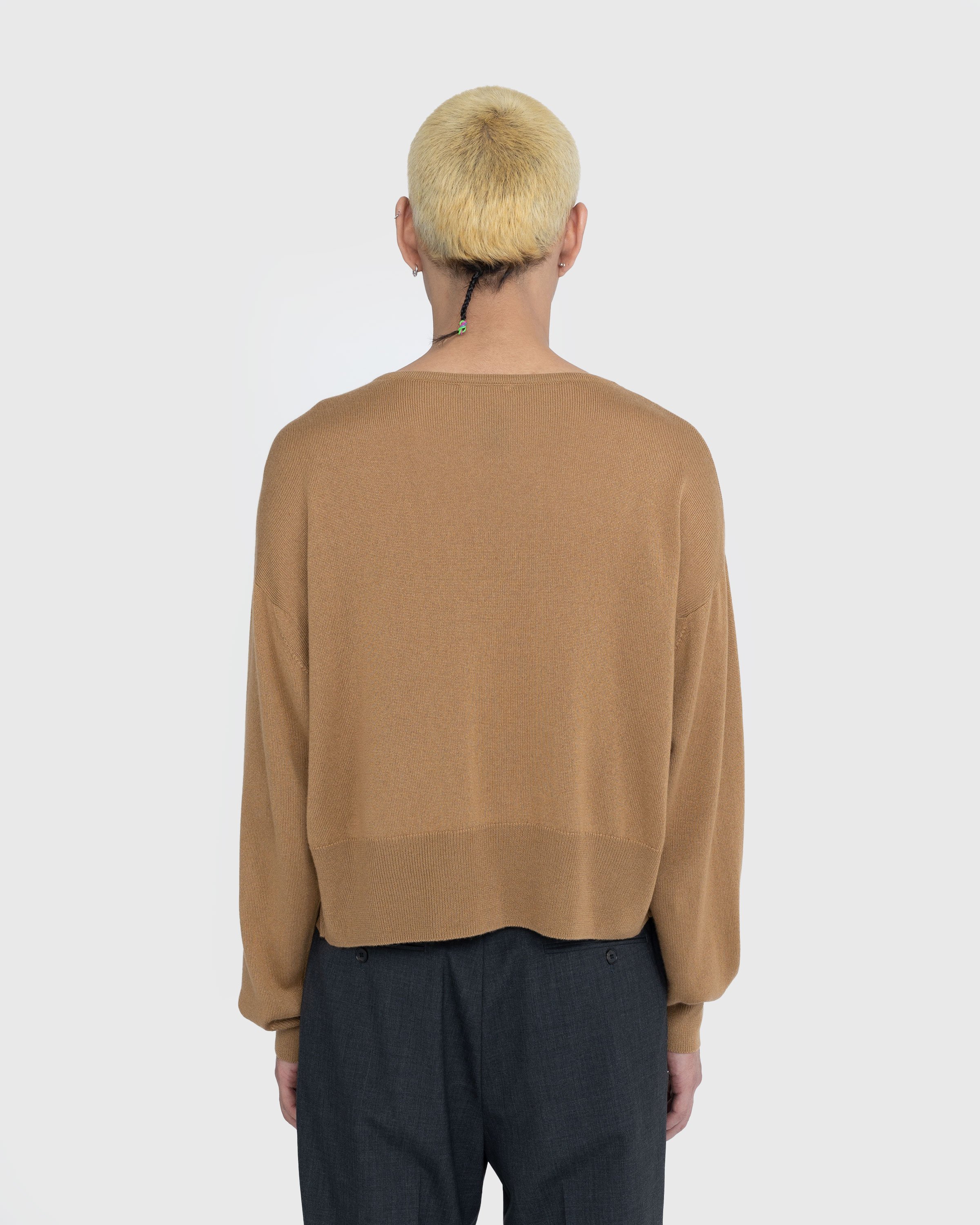 Auralee - Super Fine Cashmere Silk Knit Boat Neck Pullover Camel - Clothing - Brown - Image 4