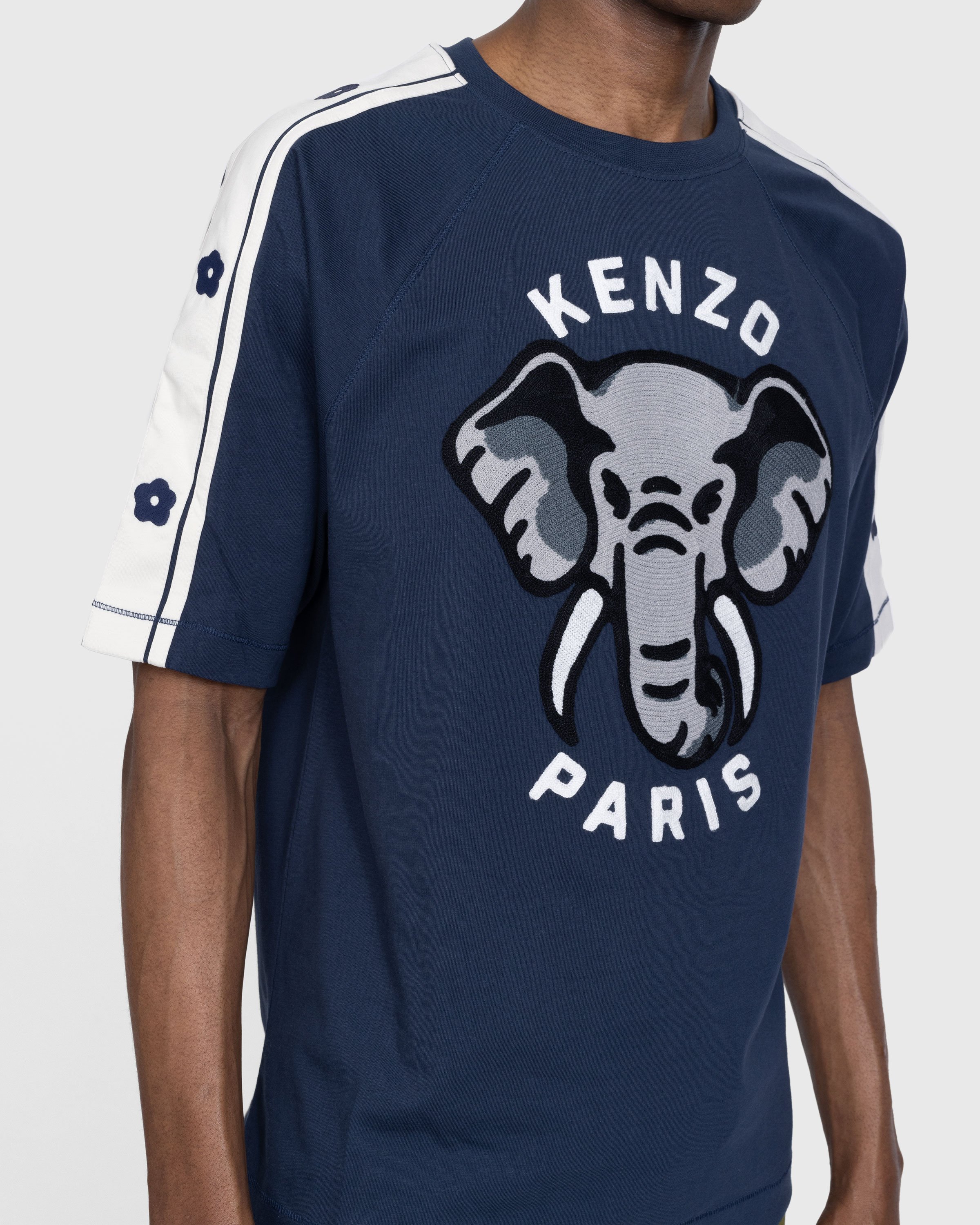 Kenzo - KENZO Elephant Fitted T-Shirt Midnight Blue - Clothing - Blue - Image 4