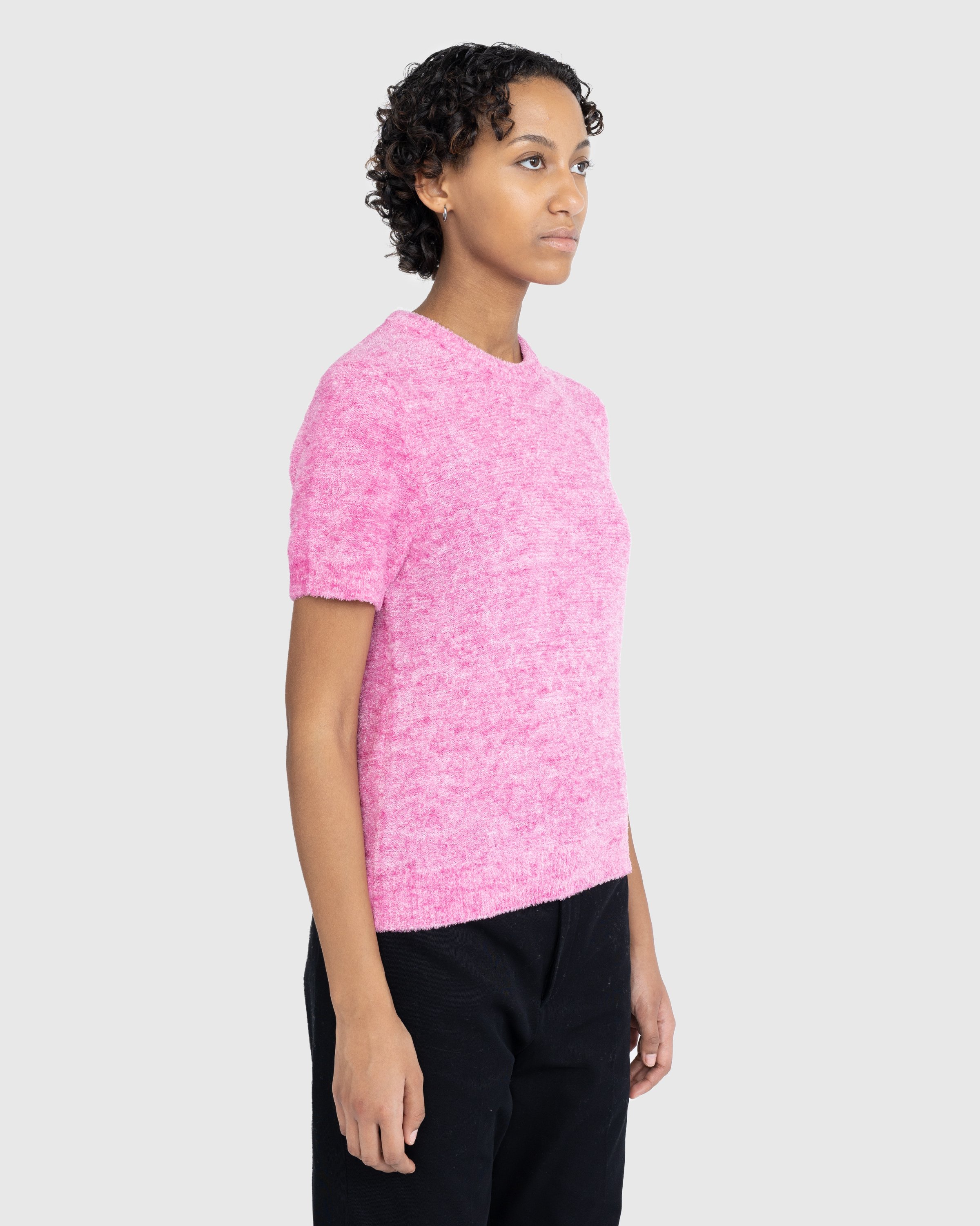 Acne Studios - Short-Sleeve Crewneck Sweater Pink - Clothing - Pink - Image 3