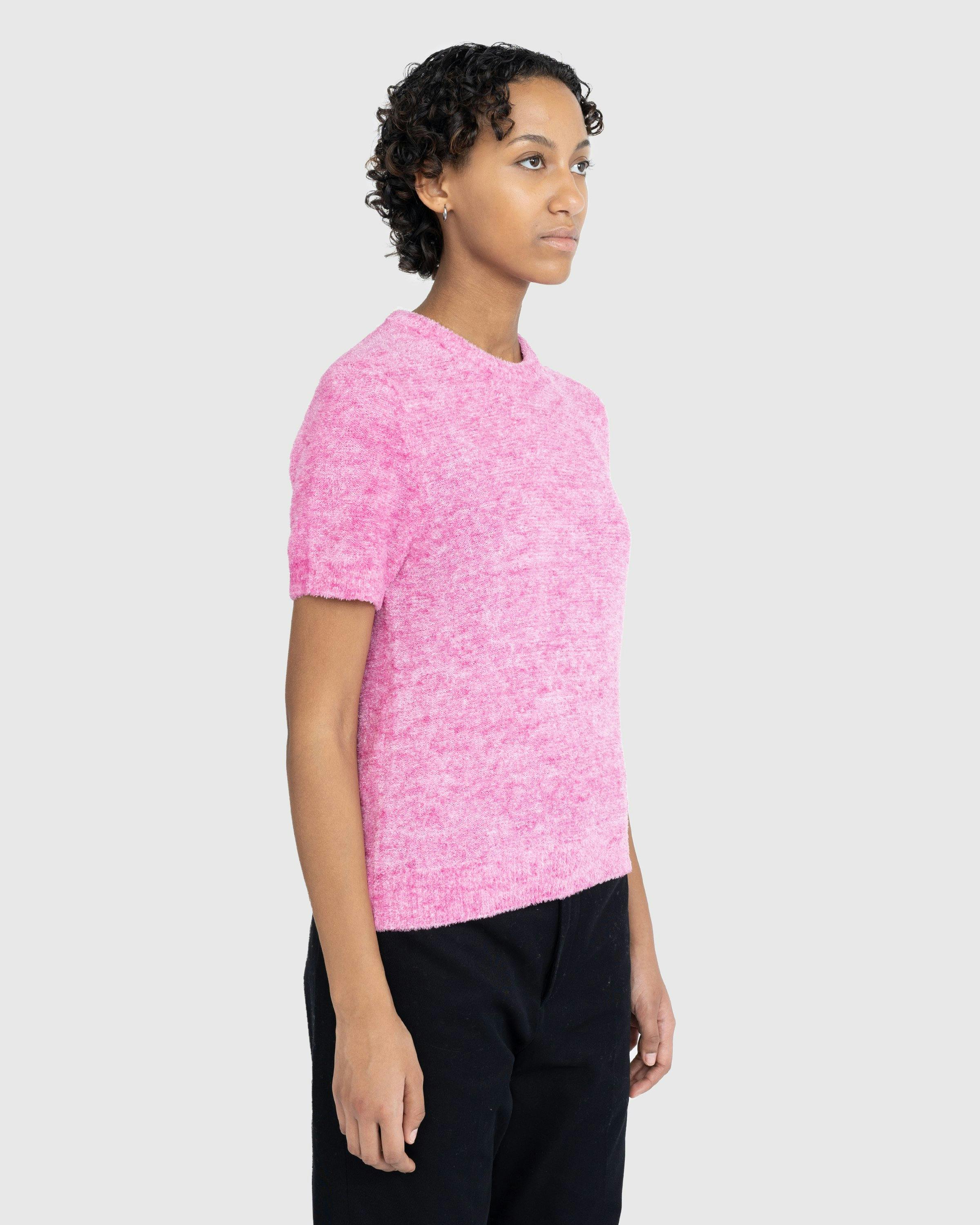 Acne Studios - Short-Sleeve Crewneck Sweater Pink - Clothing - Pink - Image 3