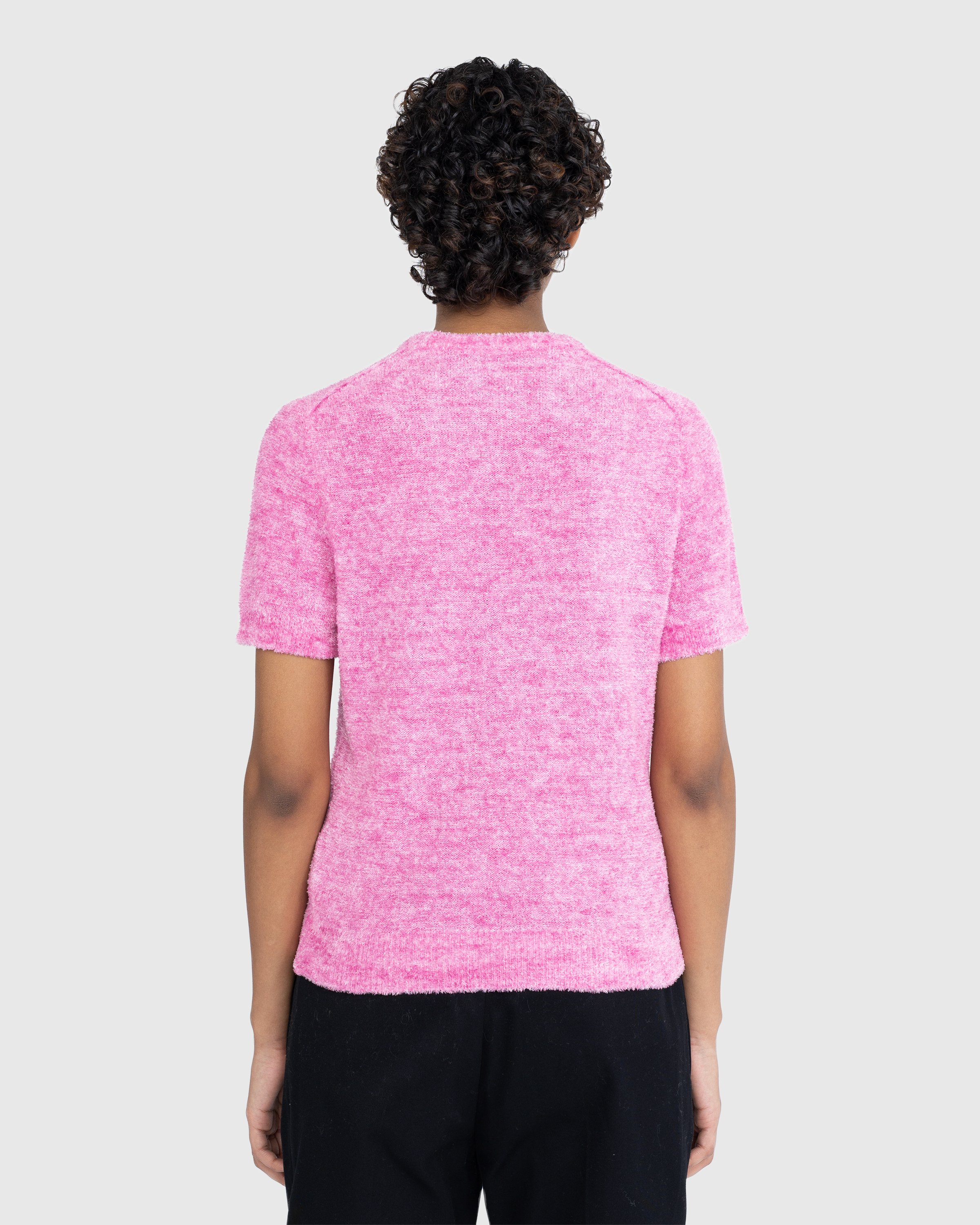 Acne Studios - Short-Sleeve Crewneck Sweater Pink - Clothing - Pink - Image 4