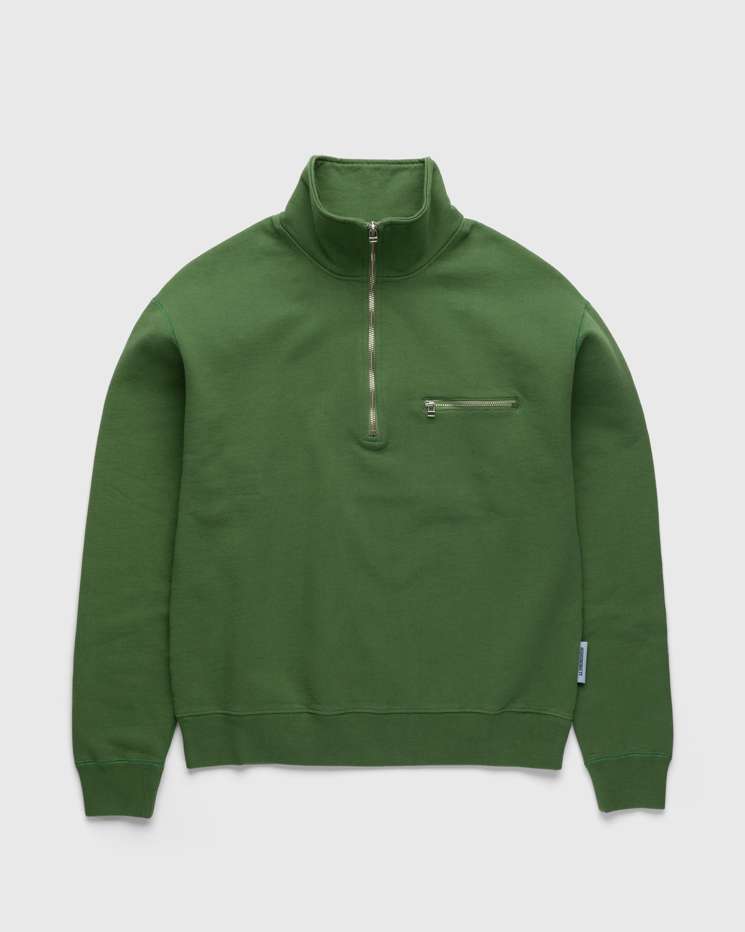Highsnobiety - Classic Quarter Zip Fleece Olive - Clothing - Green - Image 2