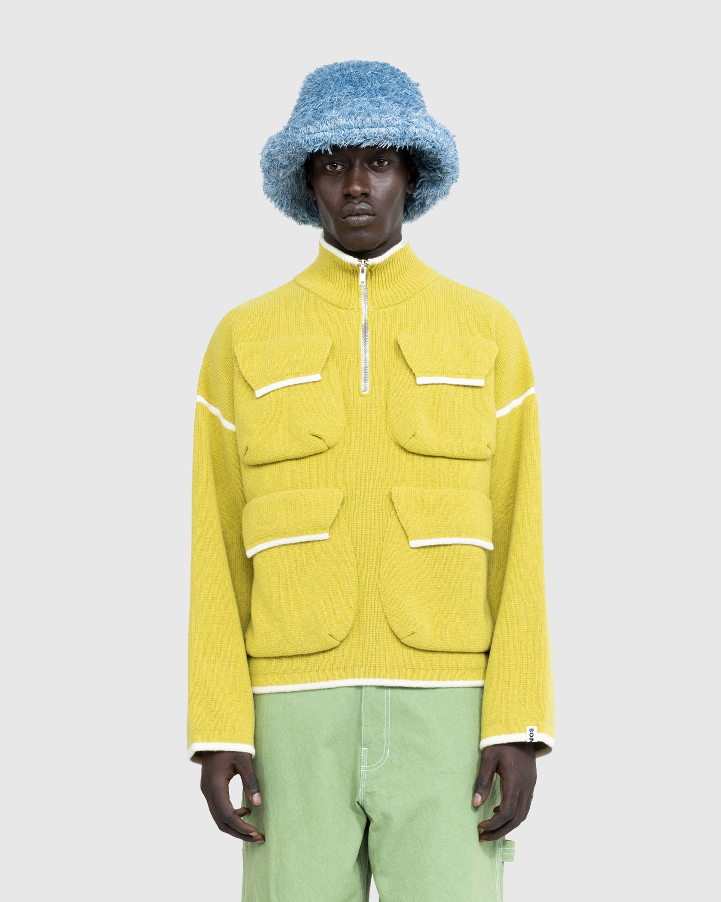 Bonsai - Half-Zip Cargo Sweater Yellow - Clothing - Yellow - Image 2