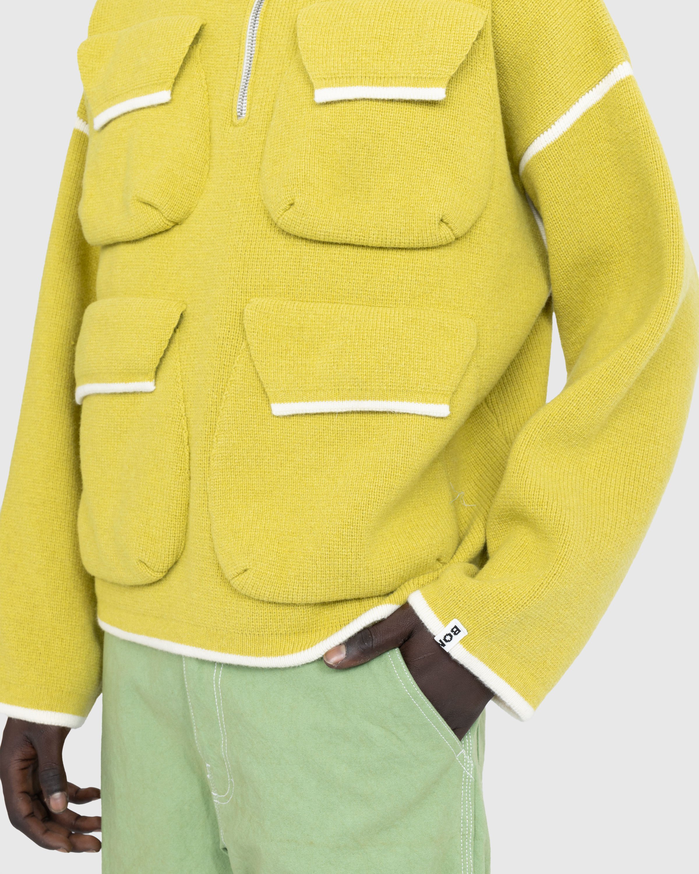 Bonsai - Half-Zip Cargo Sweater Yellow - Clothing - Yellow - Image 5