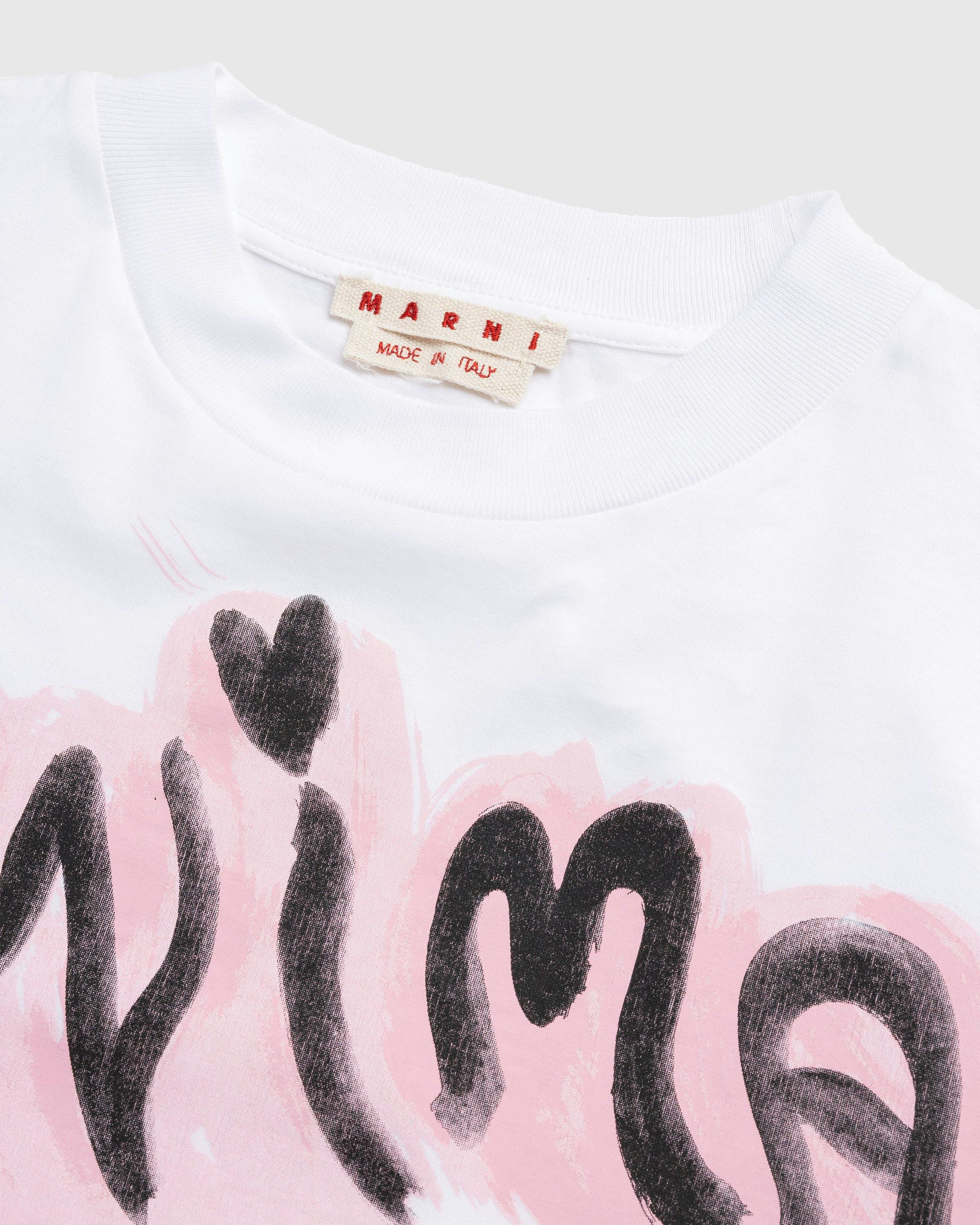 Marni - Logo Stripe T-Shirt Lily White - Clothing - White - Image 5