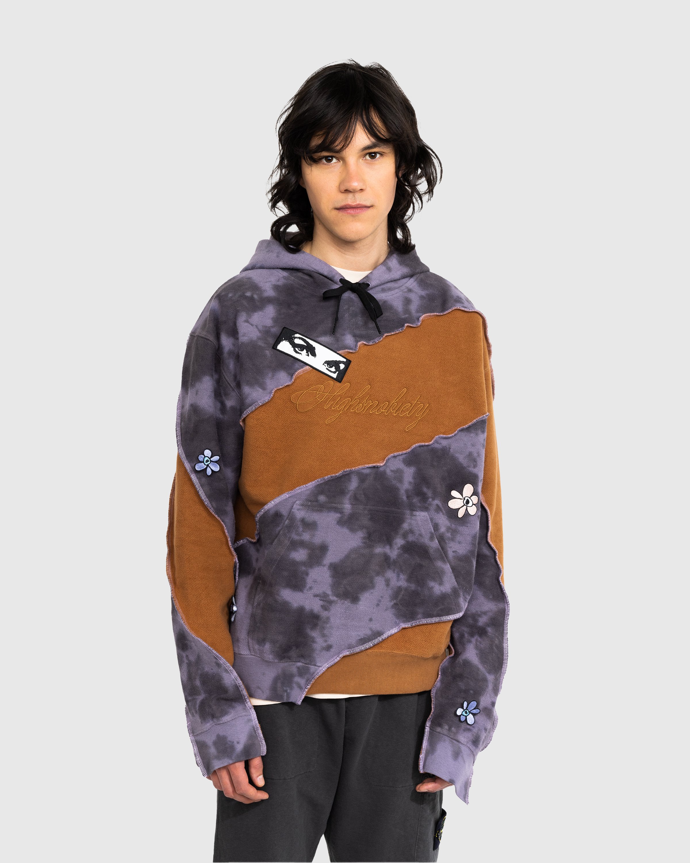 P.A.M. x Highsnobiety - Spiral Upcycle Hooded Sweat Brown/Grey - Clothing - Multi - Image 2
