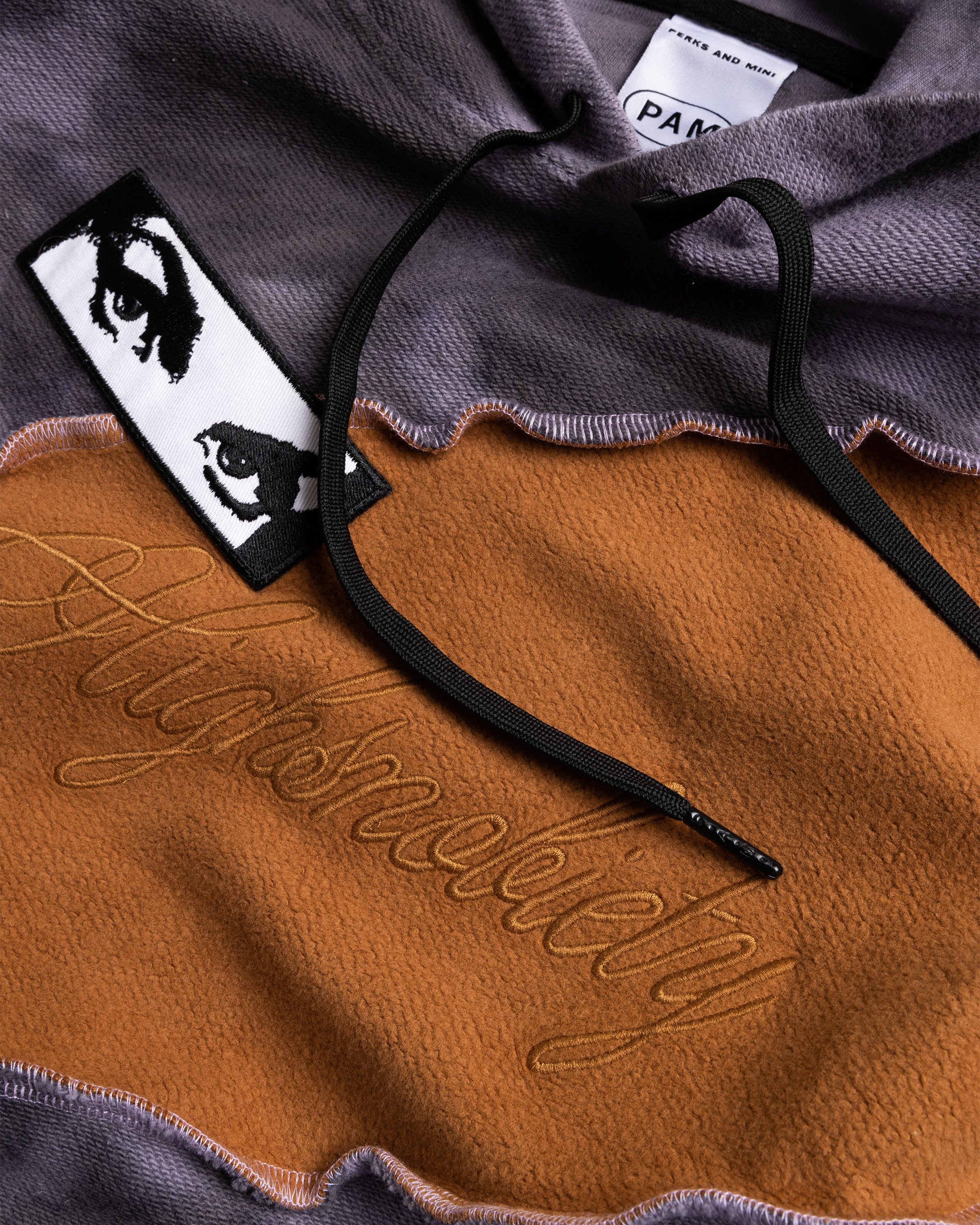 P.A.M. x Highsnobiety - Spiral Upcycle Hooded Sweat Brown/Grey - Clothing - Multi - Image 7