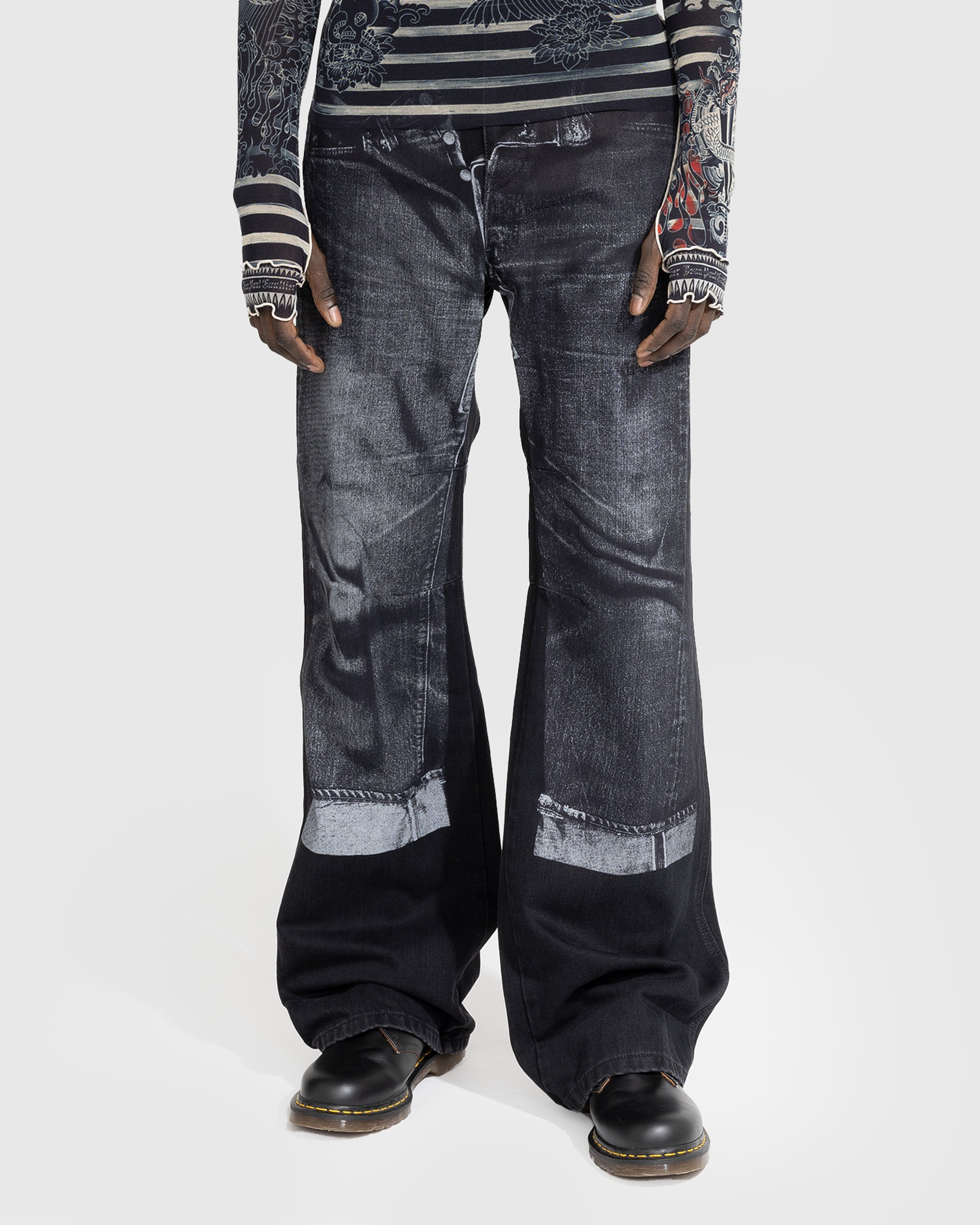 Jean Paul Gaultier - Denim Trompe L'oeil Jeans Black/Gray - Clothing - Black - Image 2